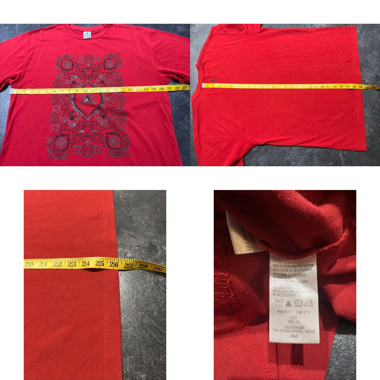 Jordan Brand JORDAN Vintage Red T-Shirt Adult Large Preowned Mens Size US L / EU 52-54 / 3 - 8 Thumbnail