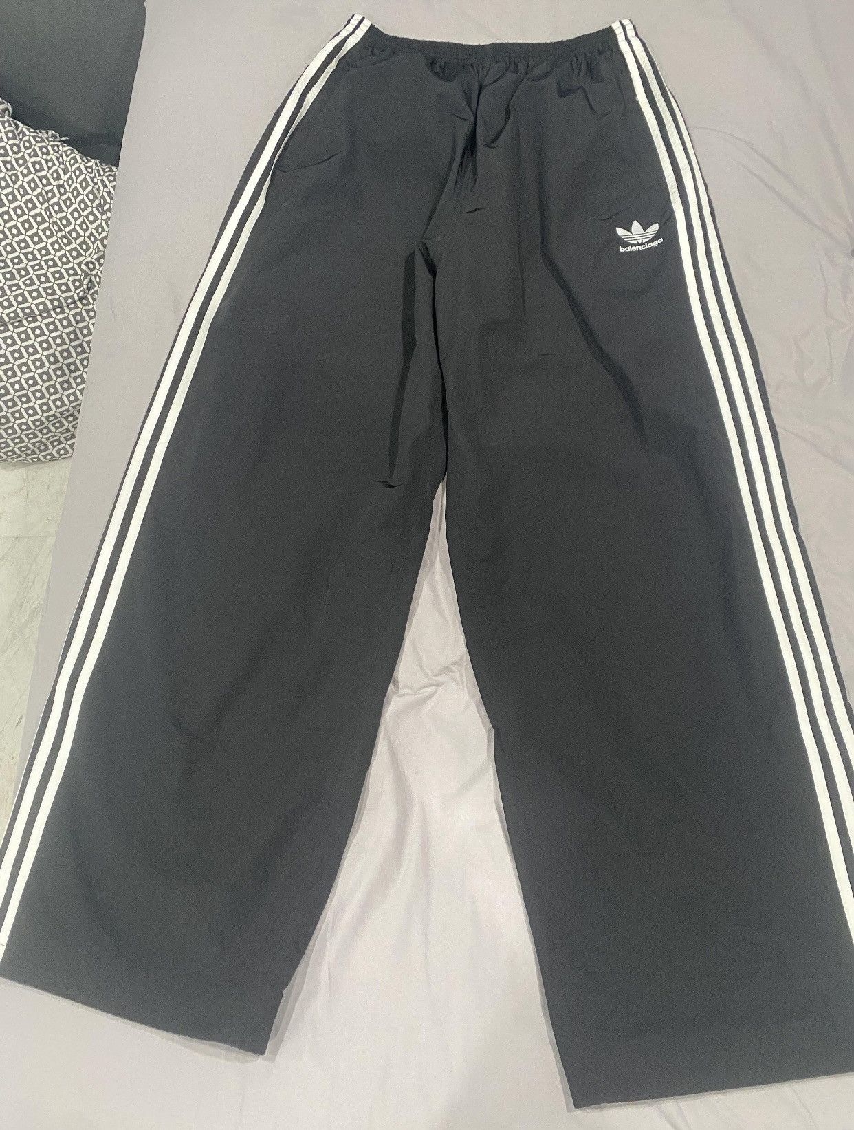 image of Balenciaga X Adidas Track Suit Sport Pants in Black, Men's (Size 34)