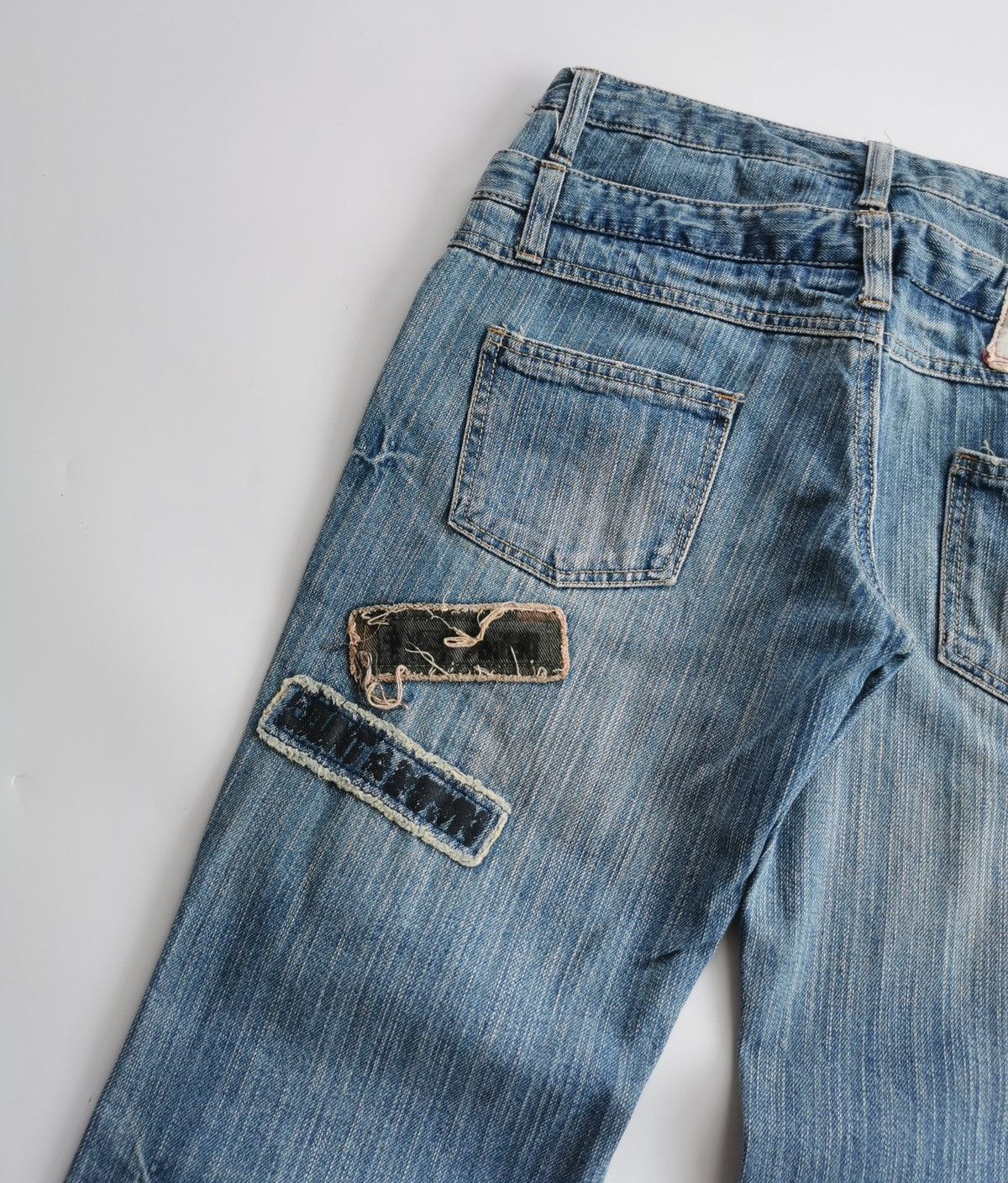 Kapital Jouer Aux Echecs Patchwork Double Waist Denim Jeans Size US 31 - 6 Thumbnail