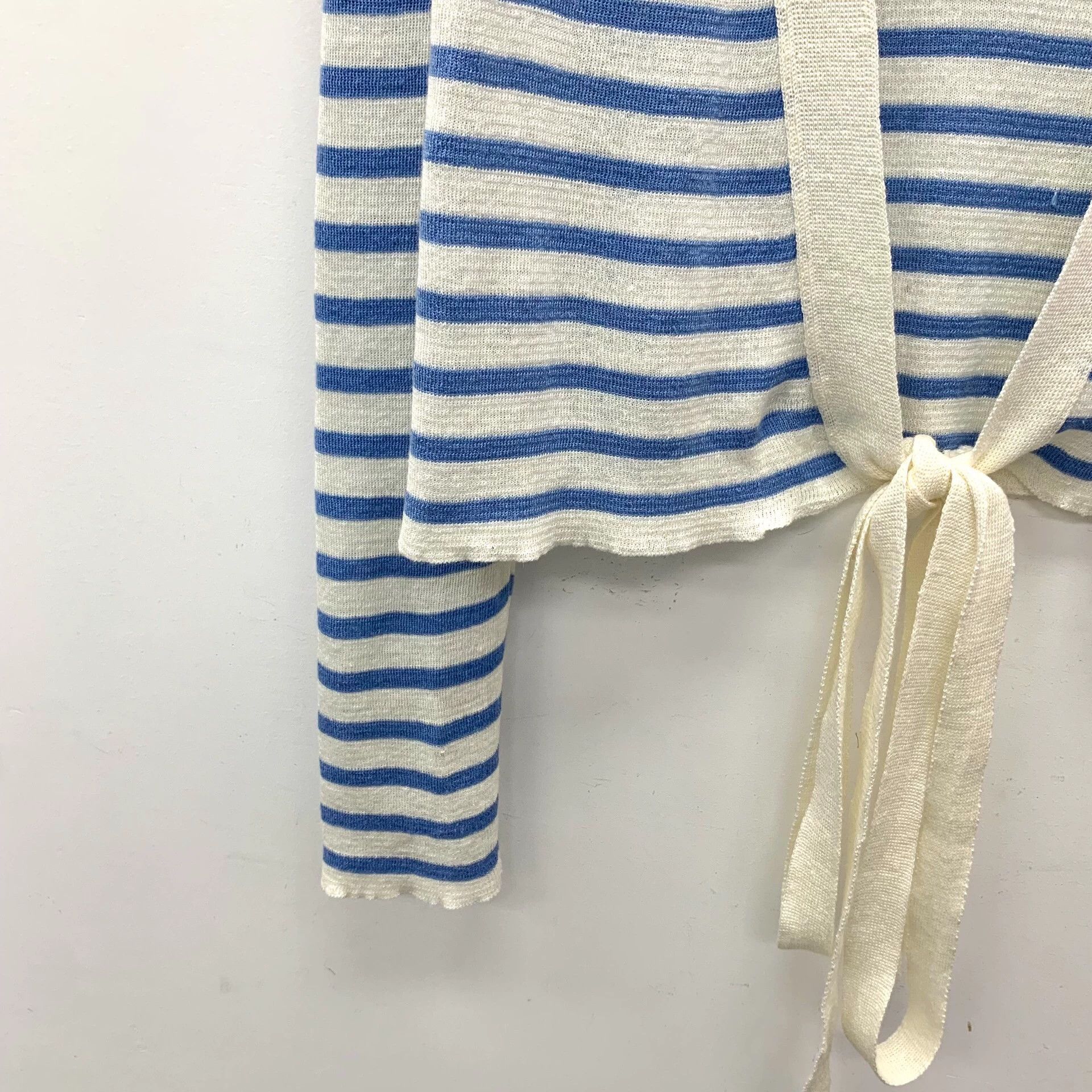 Dior KW0286 Dior color-blocked striped linen belted knit cardigan Size S / US 4 / IT 40 - 4 Thumbnail