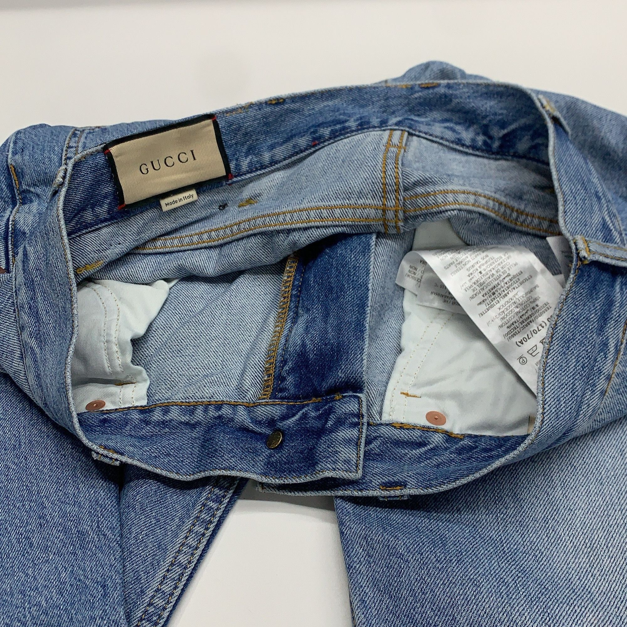 Gucci Gucci Demna Horsebit Jeans in Washed Japanese Denim Size 32 