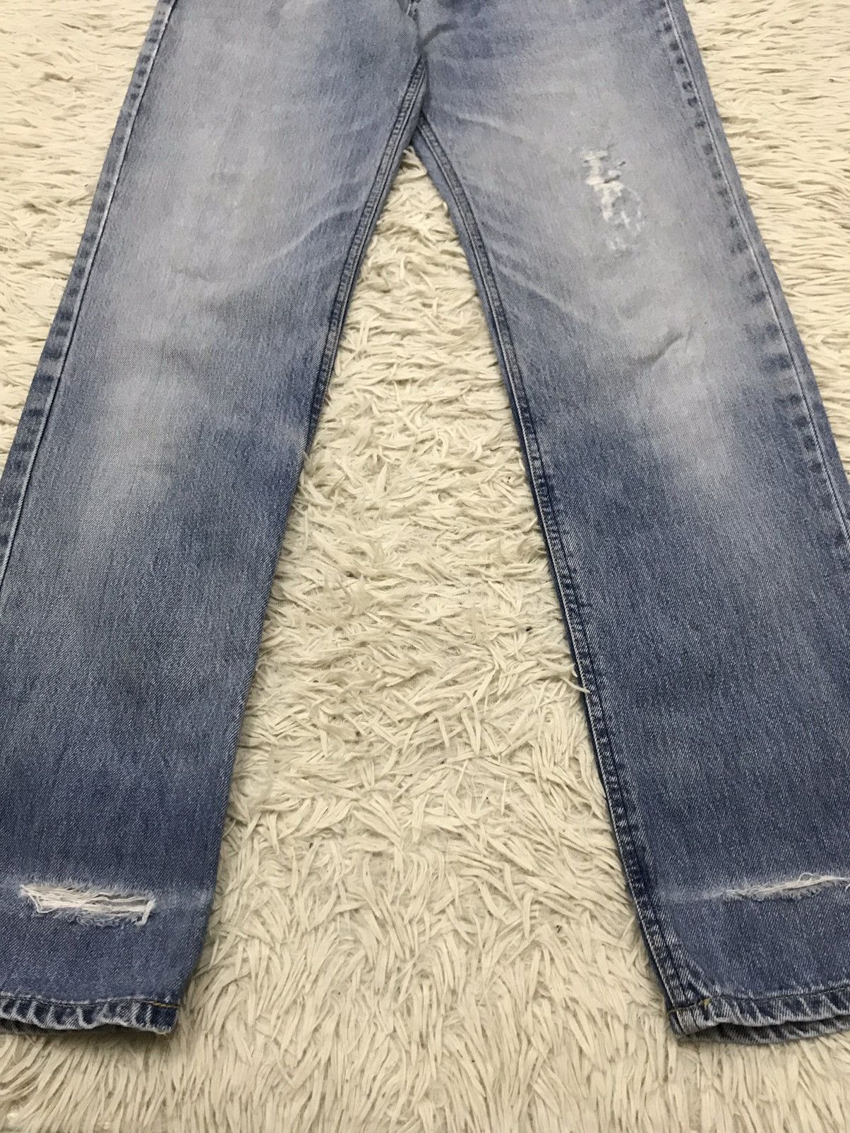 Lee Vintage Lee Straight Cut Distressed DenimJeans Size US 27 - 4 Thumbnail