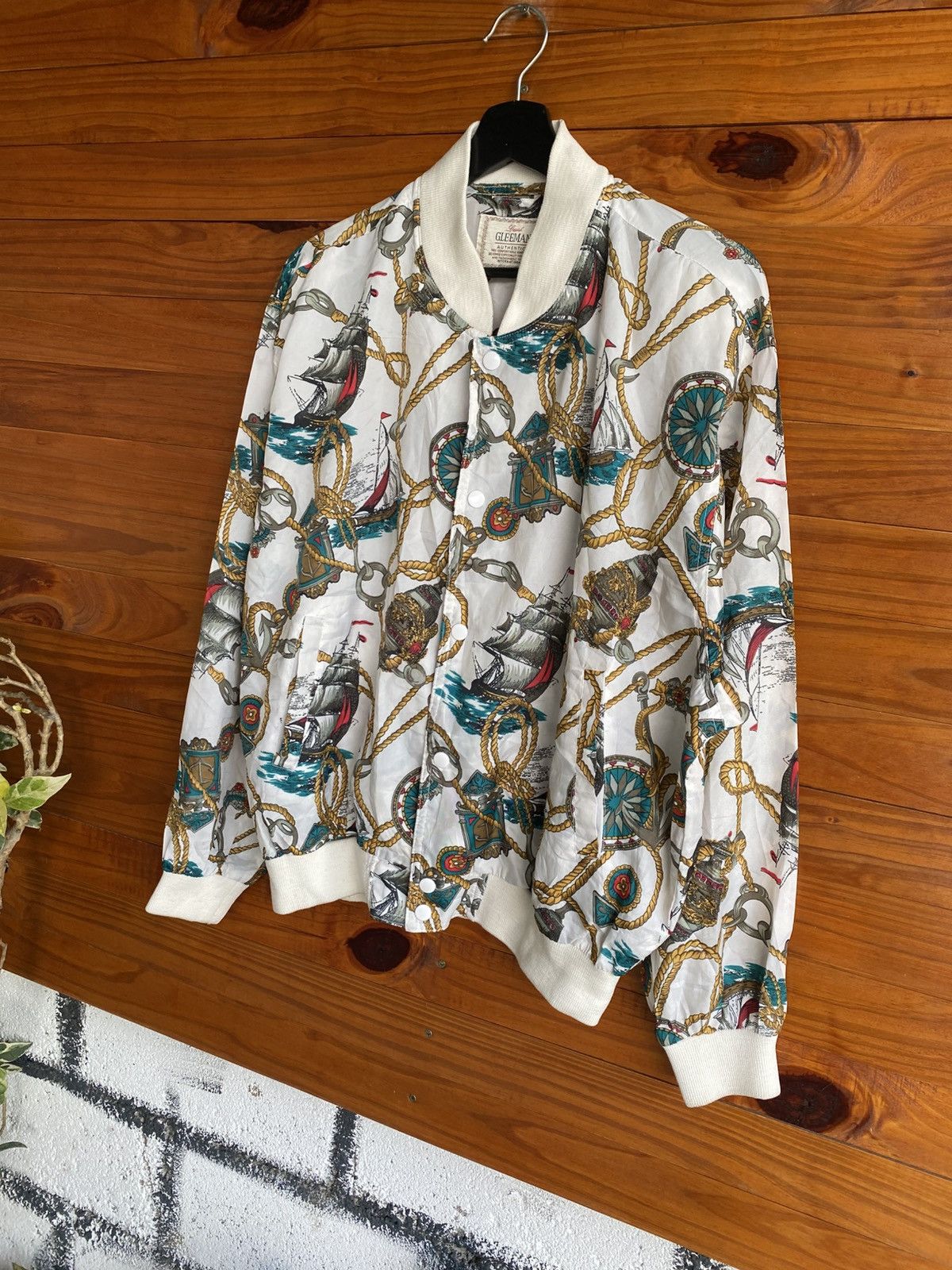 Japanese Brand Gleeman Nautical Print Vintage Chain & Ship Pattern Jacket Size US L / EU 52-54 / 3 - 4 Thumbnail