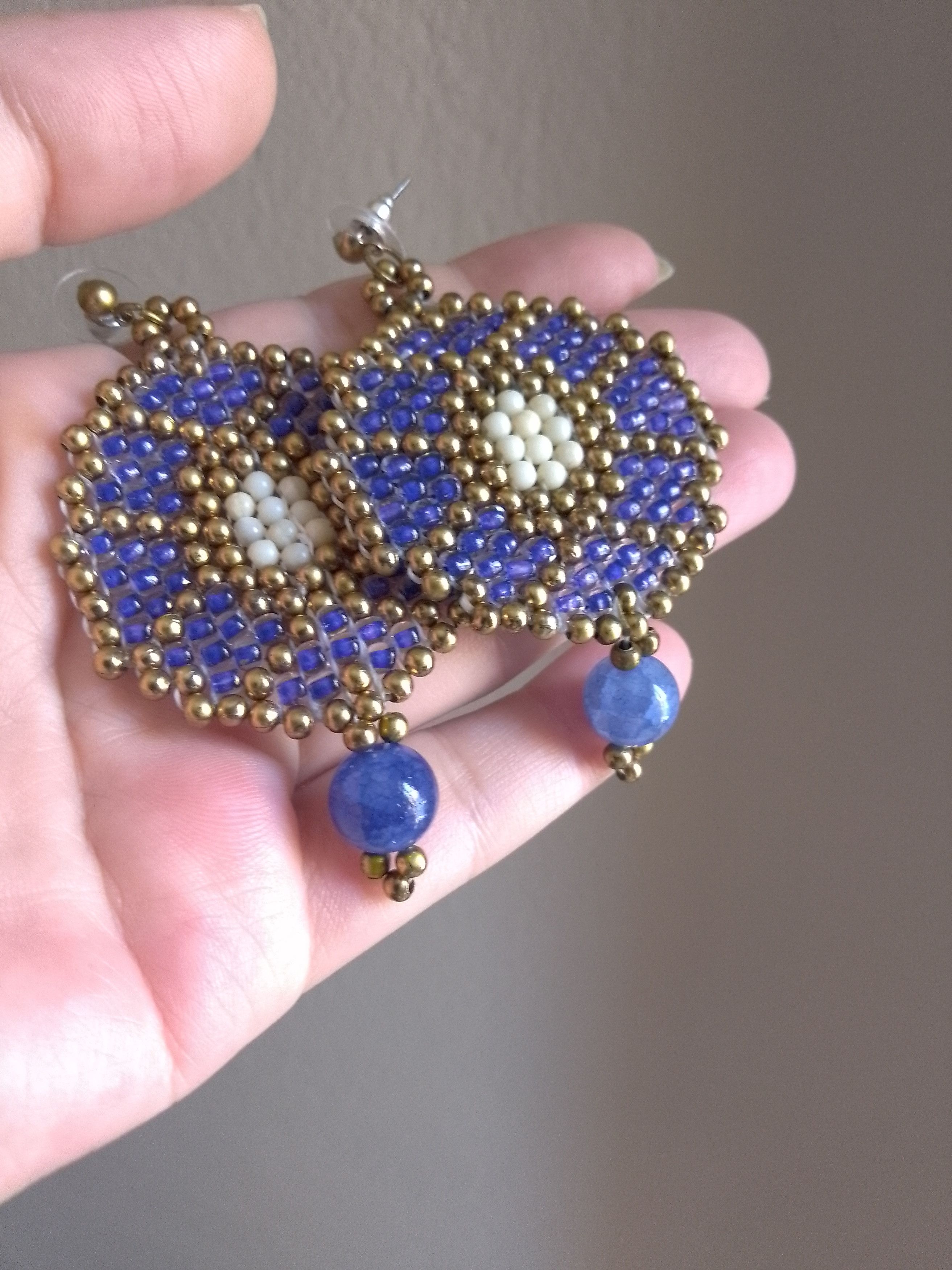 Handmade Earrings Ethnic style Blue sodalite natural gemstones Size ONE SIZE - 4 Thumbnail