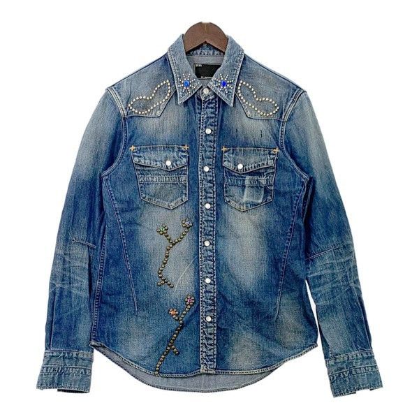 image of Number N Ine Studded Denim Shirt, Men's (Size Medium)