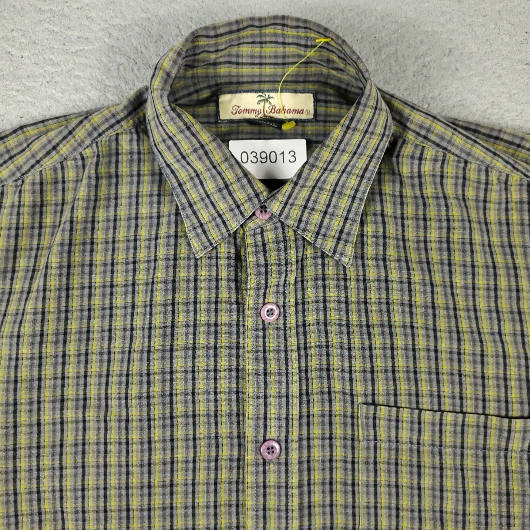 Tommy Bahama Tommy Bahama Shirt Mens Small Gray Lyocell Plaid Short Sleeve Button-Up Size US XXL / EU 58 / 5 - 2 Thumbnail