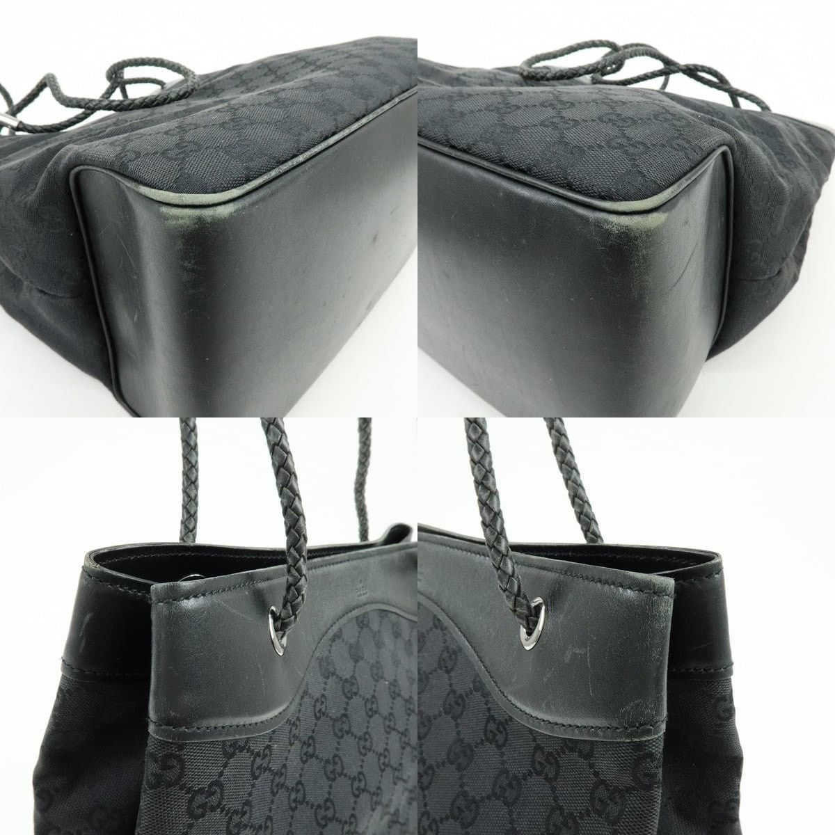 Gucci Gucci GG Canvas & Leather Shoulder Bag Black Size ONE SIZE - 5 Thumbnail