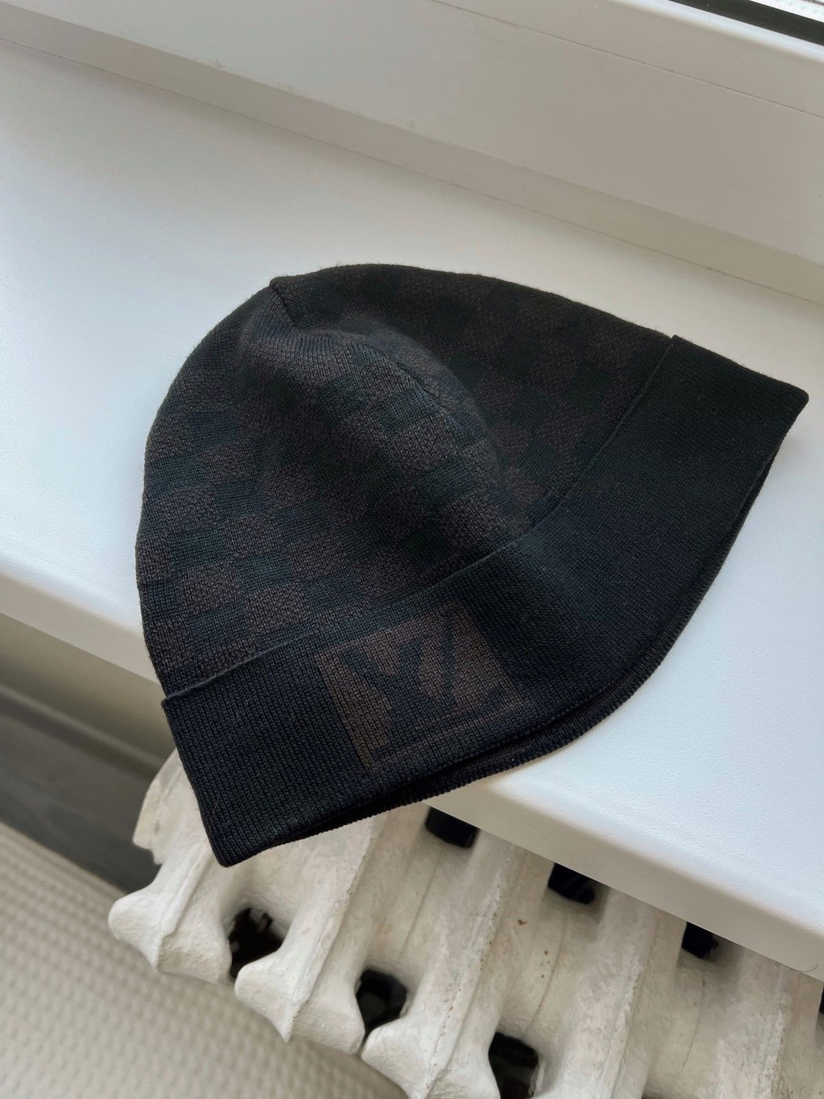 image of Louis Vuitton Damier Beanie in Brown, Men's