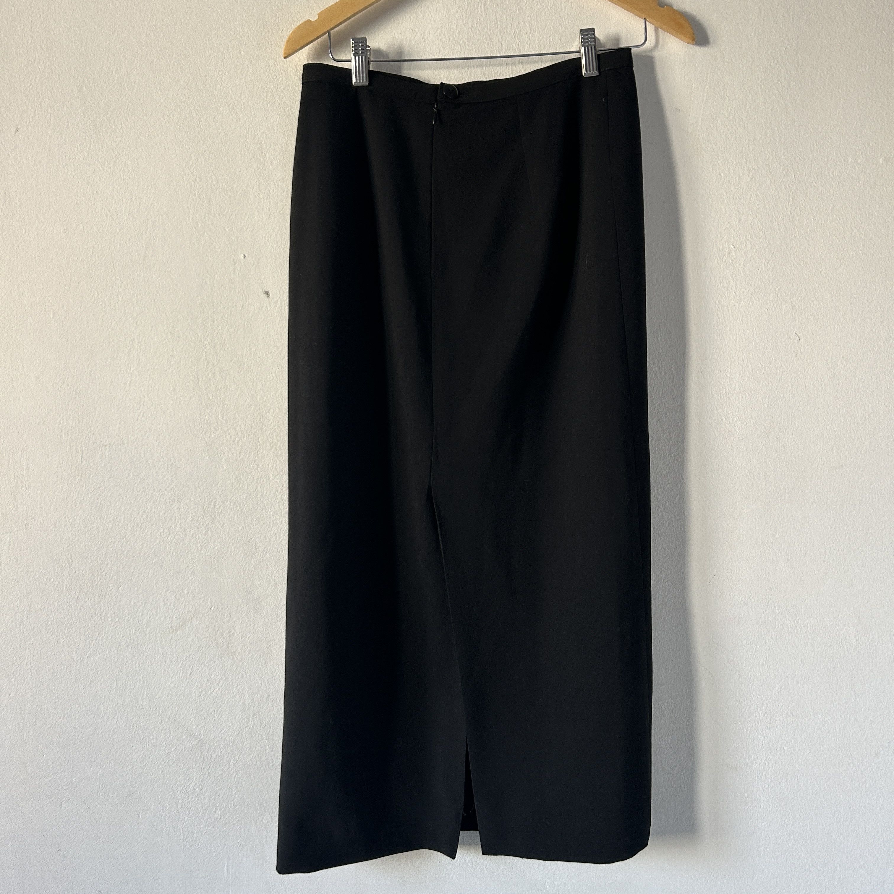 Vintage Vintage 90s black wool blend pencil skirt Size 30" / US 8 / IT 44 - 8 Thumbnail