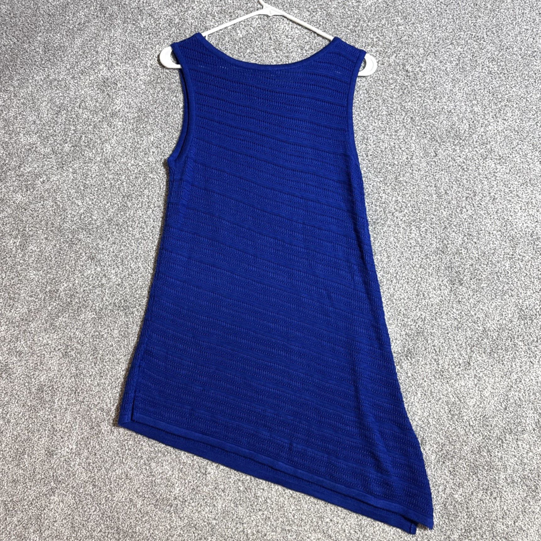 Vintage Premise Asymmetrical Knit Tunic Top Women S Tank Blue Cable Knit Modern Edgy Chic Mod 66% Acrylic 34% Rayon Casual Beach Bohemian 2010s Mens? Women Size S / US 4 / IT 40 - 7 Thumbnail