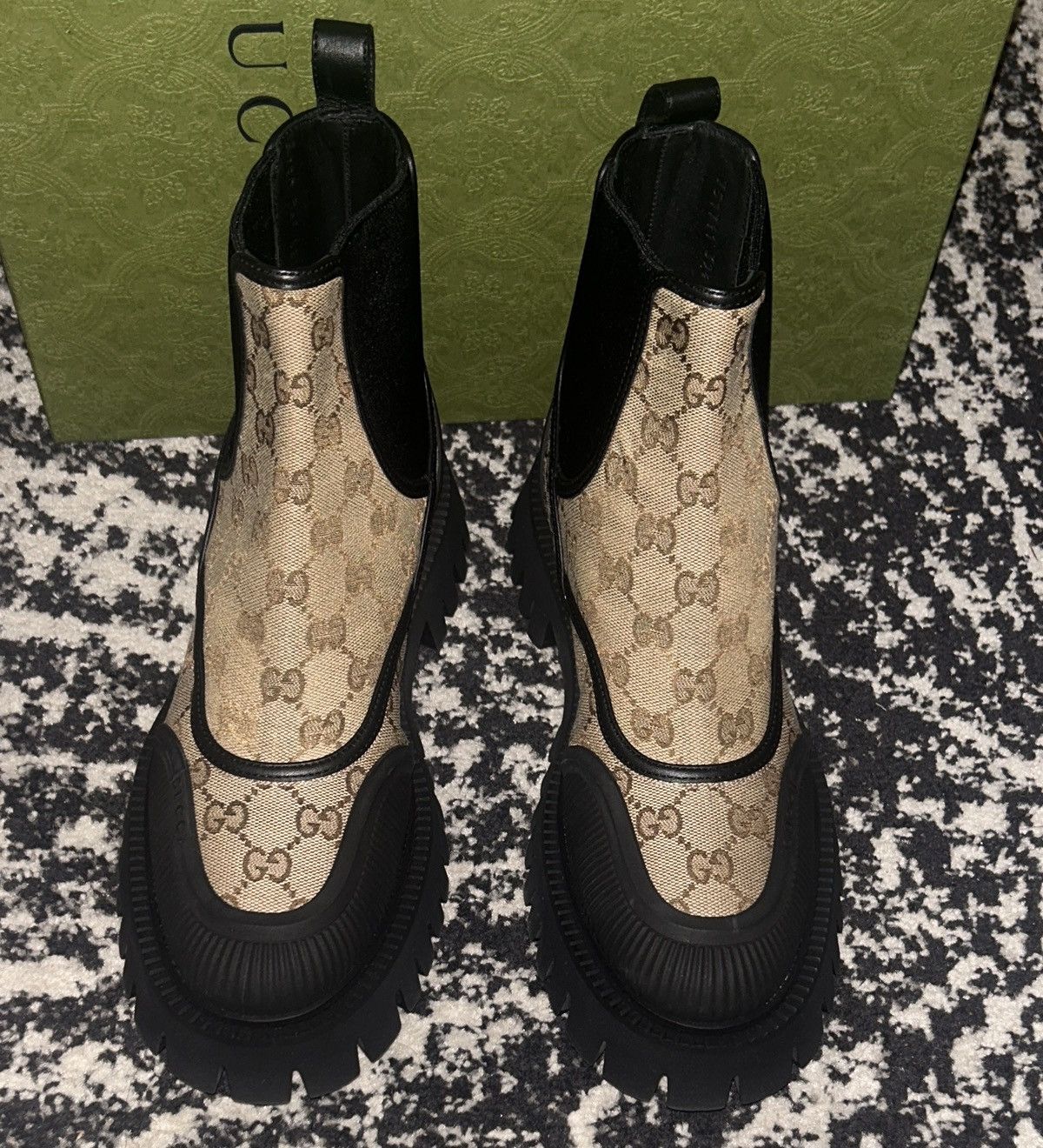Gucci Gucci Stretch Side GG Supreme Monogram Ankle Boots Bootie Size US 9.5 / IT 39.5 - 3 Thumbnail