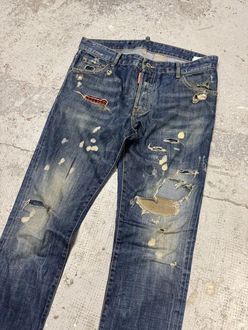 Designer × Dsquared2 × Vintage AW2017 DSquared2 Blue Distressed Slim Denim Jeans Size US 32 / EU 48 - 9 Thumbnail