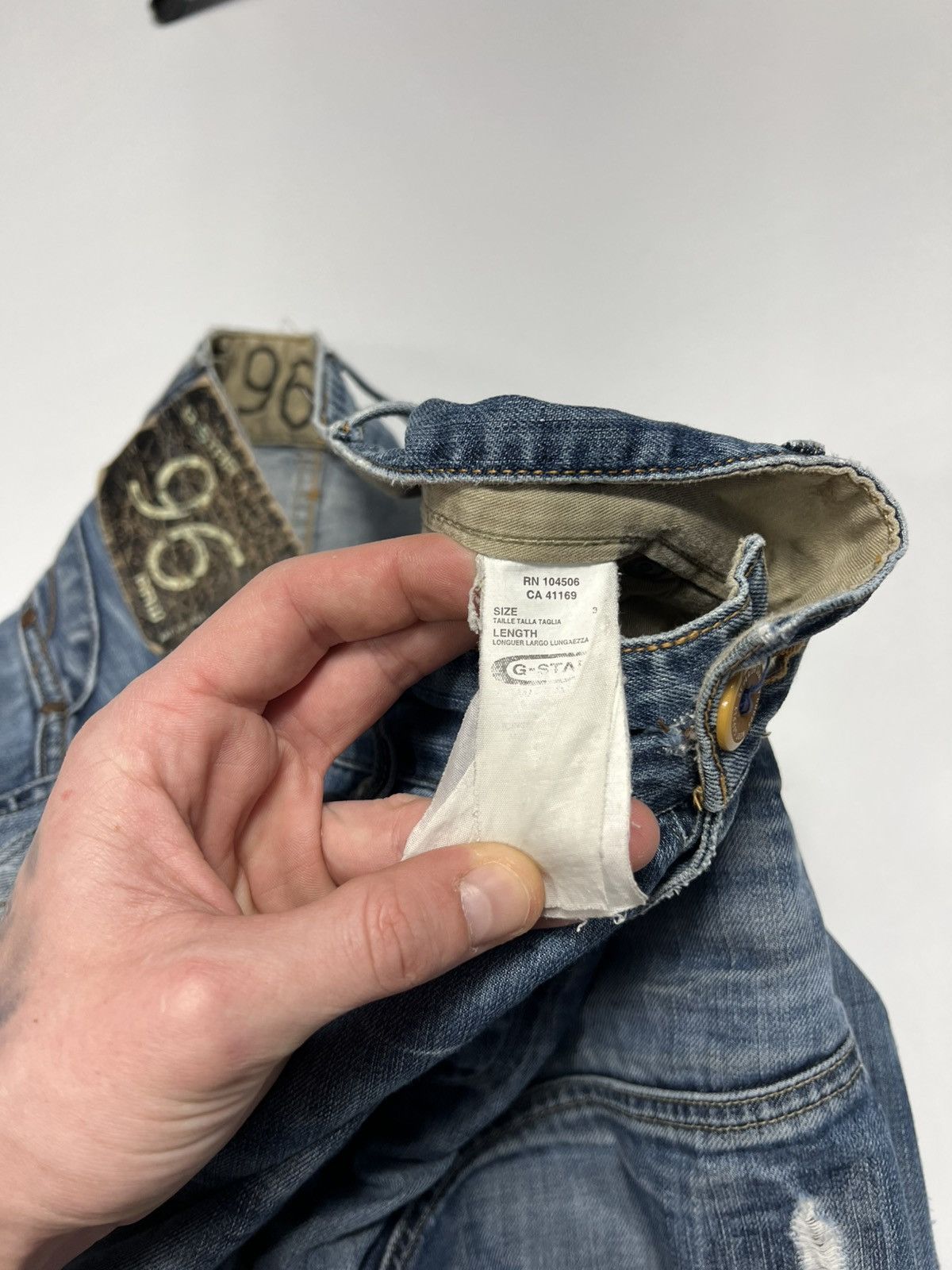 Vintage G-star Raw Distresses Baggy Double Knee Pants Jeans