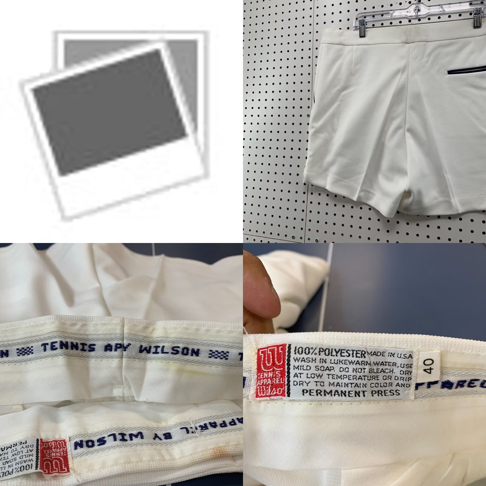 Wilson VINTAGE Wilson Tennis Shorts White Mens 40R Elastic Waist USA 80s Fits 40x3.5 Size US 40 / EU 56 - 8 Thumbnail