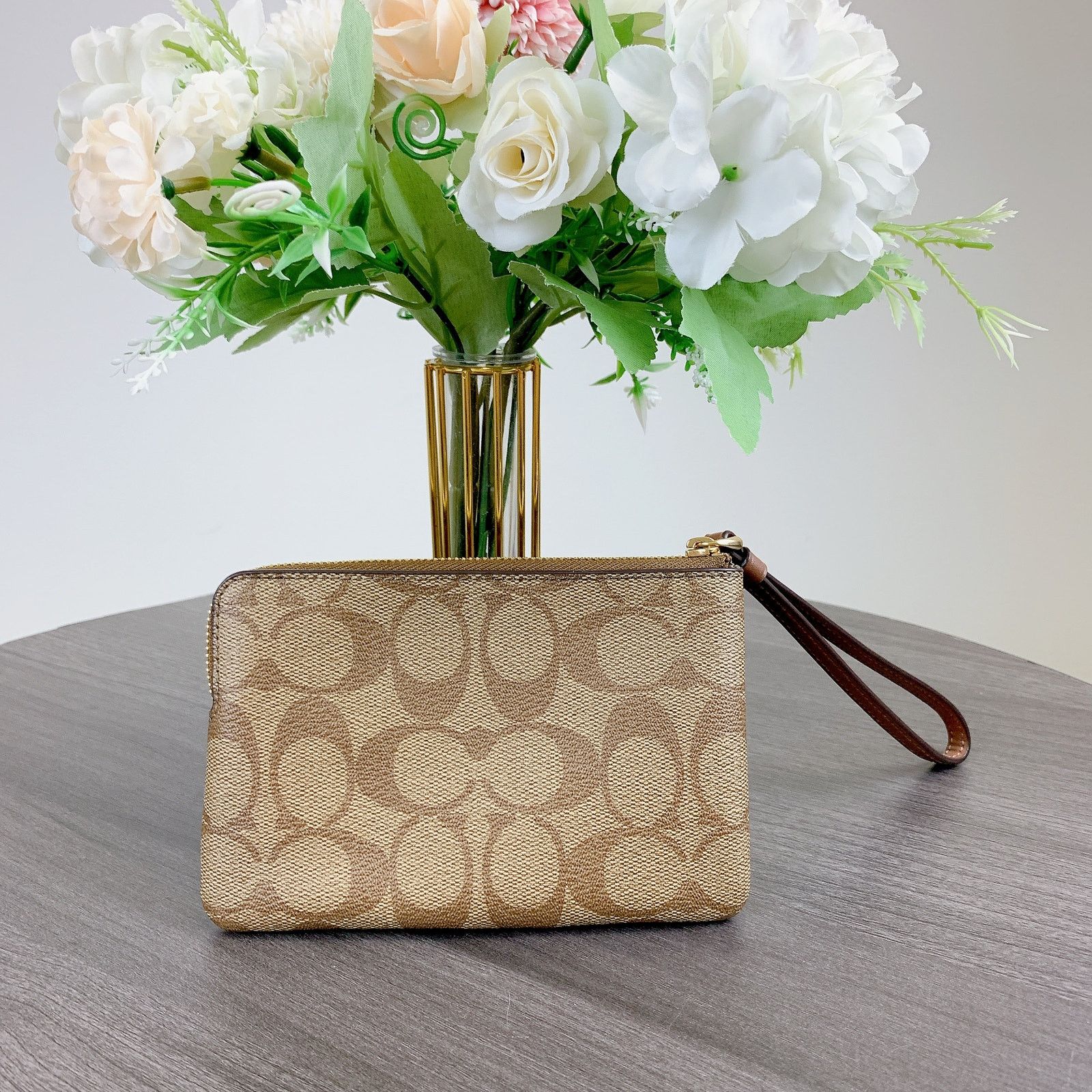 Coach Coach CS602 Corner Zip Wristlet In Signature Canvas Size ONE SIZE - 2 Thumbnail