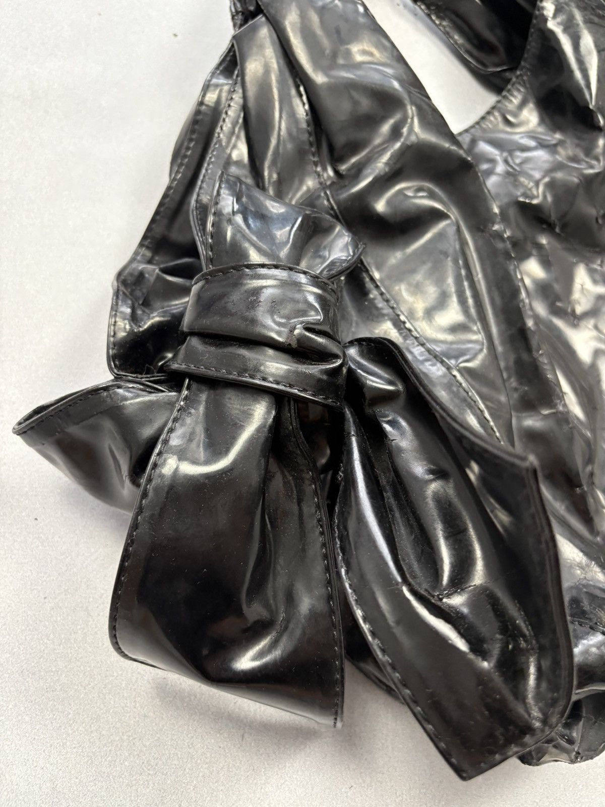Valentino Valentino Garavani Black Patent Tote Shoulder Bow Bag Size ONE SIZE - 6 Thumbnail