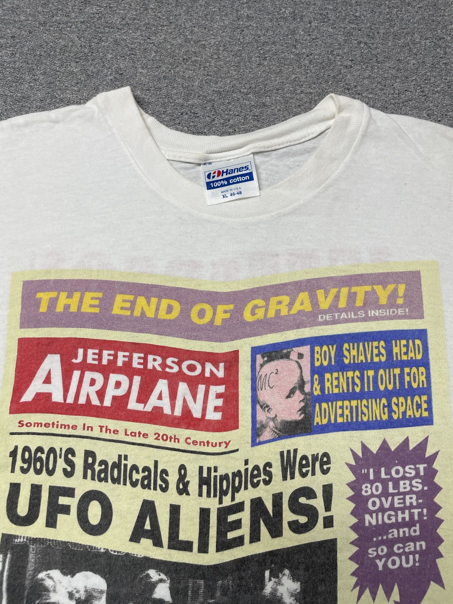 Hanes Vintage 1989 Jefferson Airplane 80s Band Tour T-Shirt Size US XL / EU 56 / 4 - 3 Thumbnail
