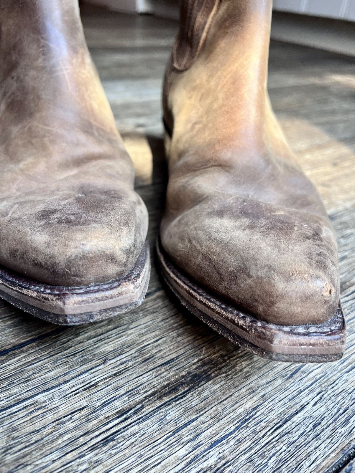 Sendra Sendra Handmade Waxed Leather Western Chelsea Boots Spain Size US 9 / EU 42 - 5 Thumbnail