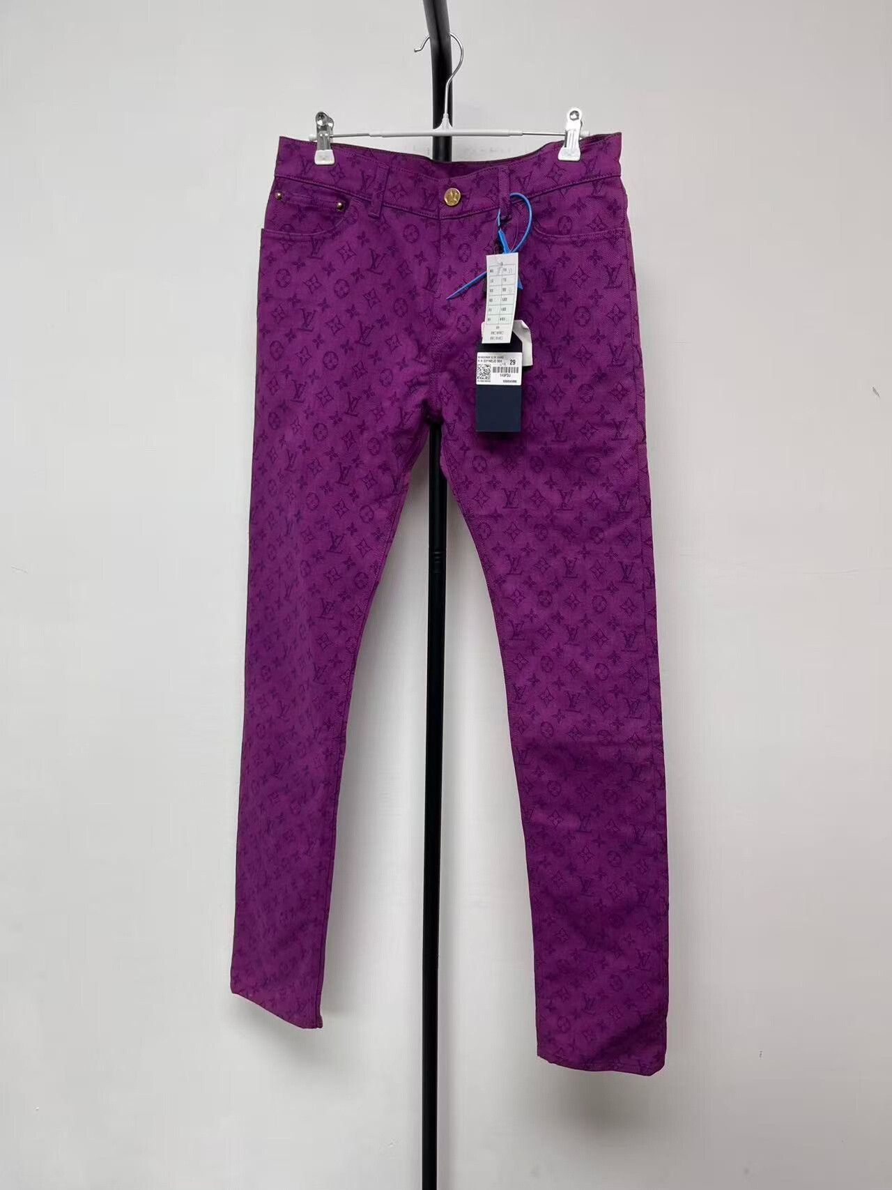 Louis Vuitton louis vuitton purple logo denim pants for men Size US 29 - 1 Thumbnail