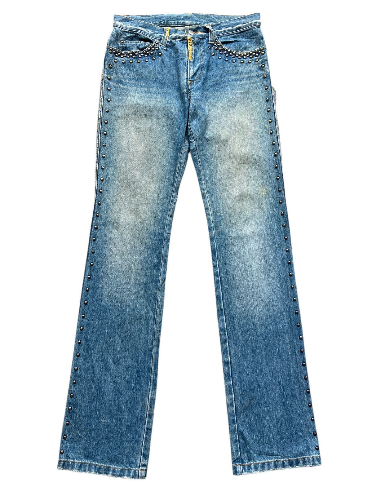 Katharine Hamnett London Vintage Katherine Studded Denim Jeans 30x33 Size 30" / US 8 / IT 44 - 2 Thumbnail