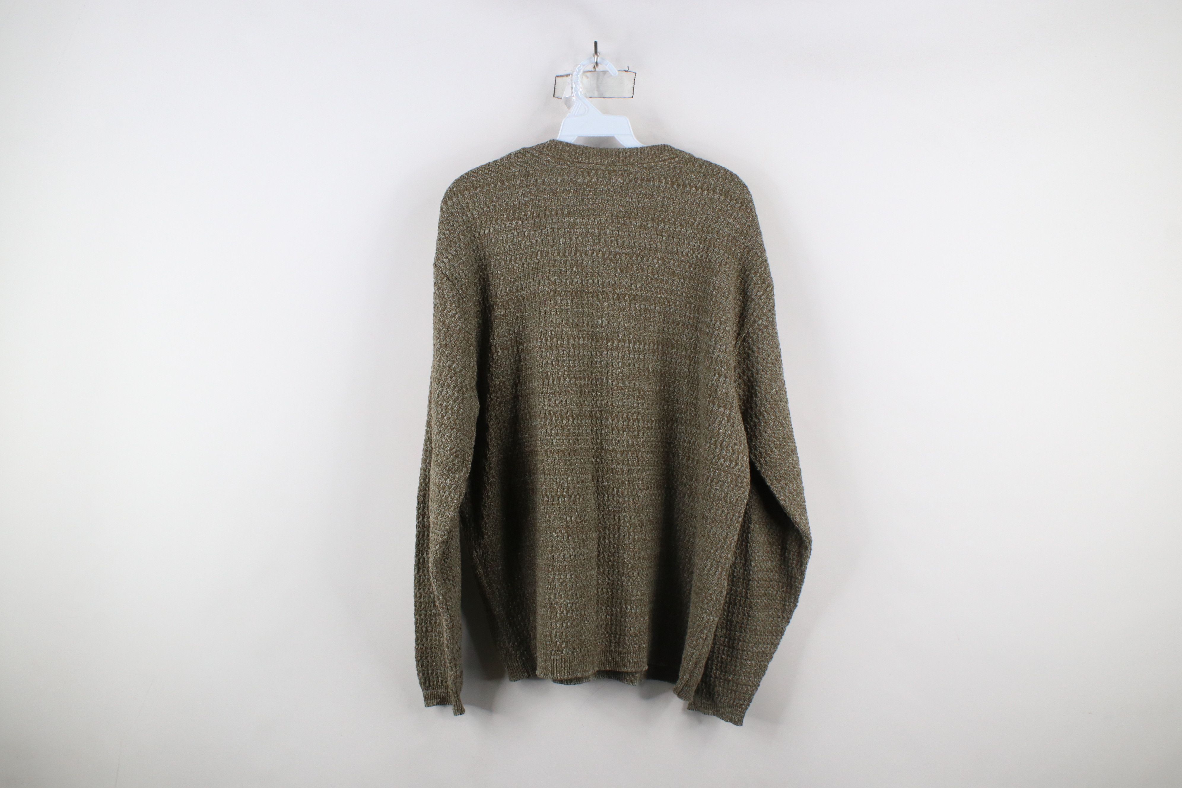 Vintage Vintage 90s Streetwear Knit Henley Sweater Heather Brown Size US XL / EU 56 / 4 - 8 Thumbnail