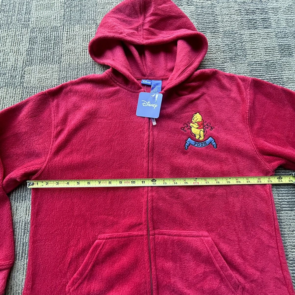 Disney Vtg Y2K Winnie The Pooh Disney Red Full-Zip Fleece Jacket Size US L / EU 52-54 / 3 - 6 Thumbnail