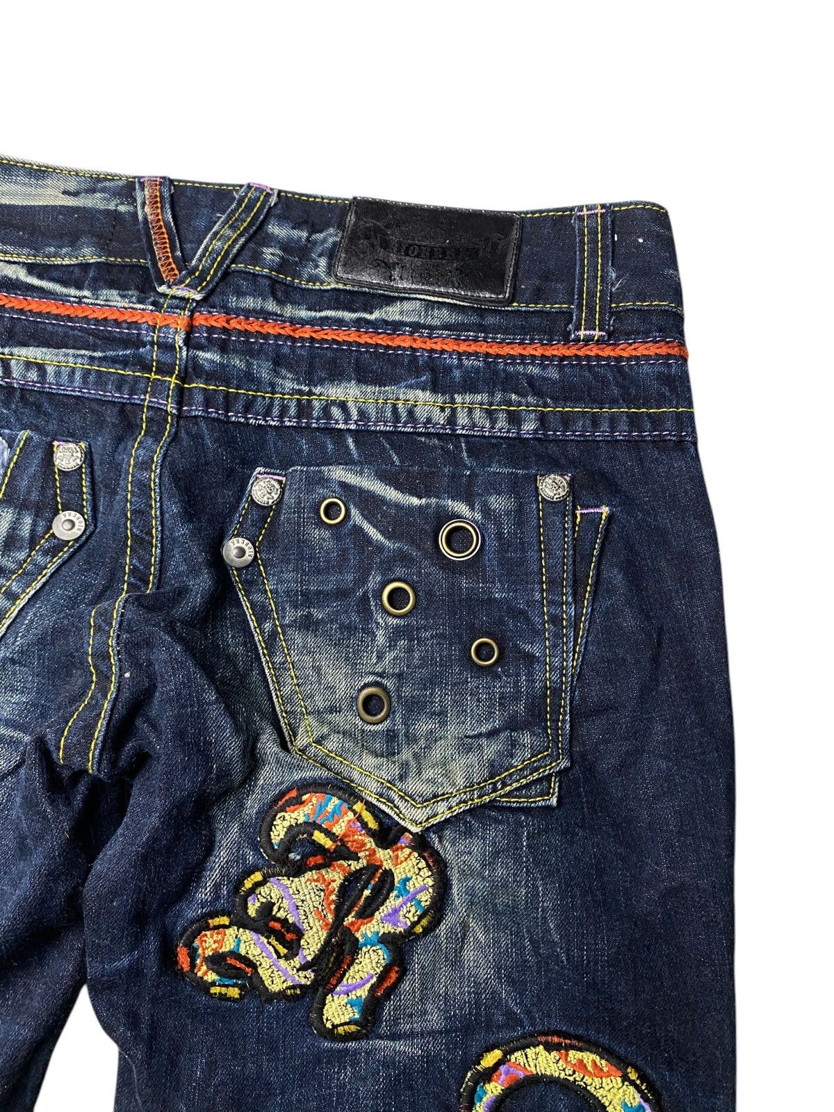 If Six Was Nine 2000's Riobera Seawash Patchwork Flared Jeans Size US 28 / EU 44 - 9 Thumbnail