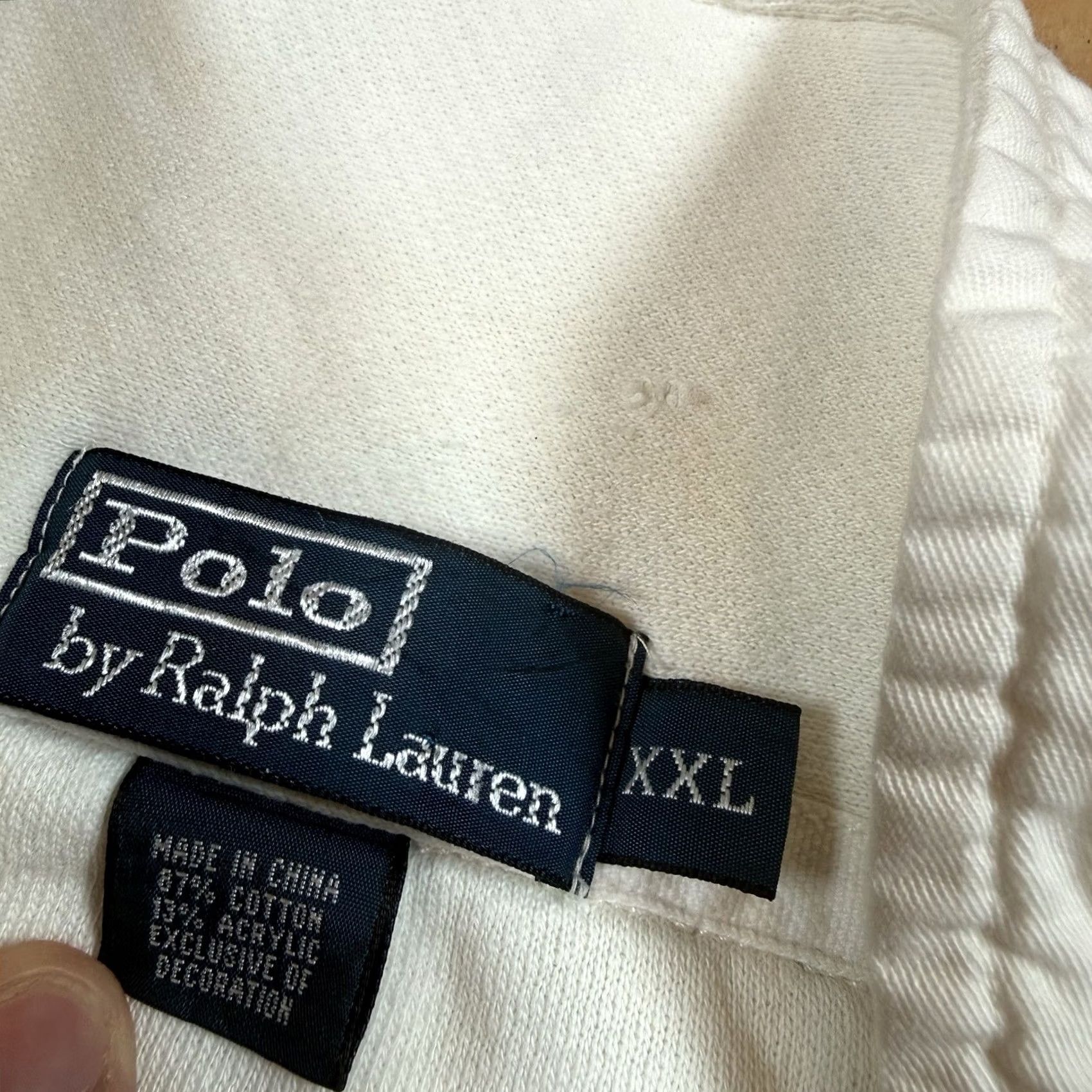 Polo Ralph Lauren VINTAGE Polo Ralph Lauren Sweatshirt Anorak Pullover Mens XXL White 2XL Switzerland Quarter Button Size US XXL / EU 58 / 5 - 5 Thumbnail