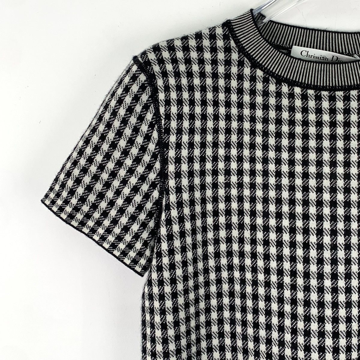 Dior Dior Checkered Cashmere Knit Short Sleeve K26WX Size XS / US 0-2 / IT 36-38 - 3 Thumbnail