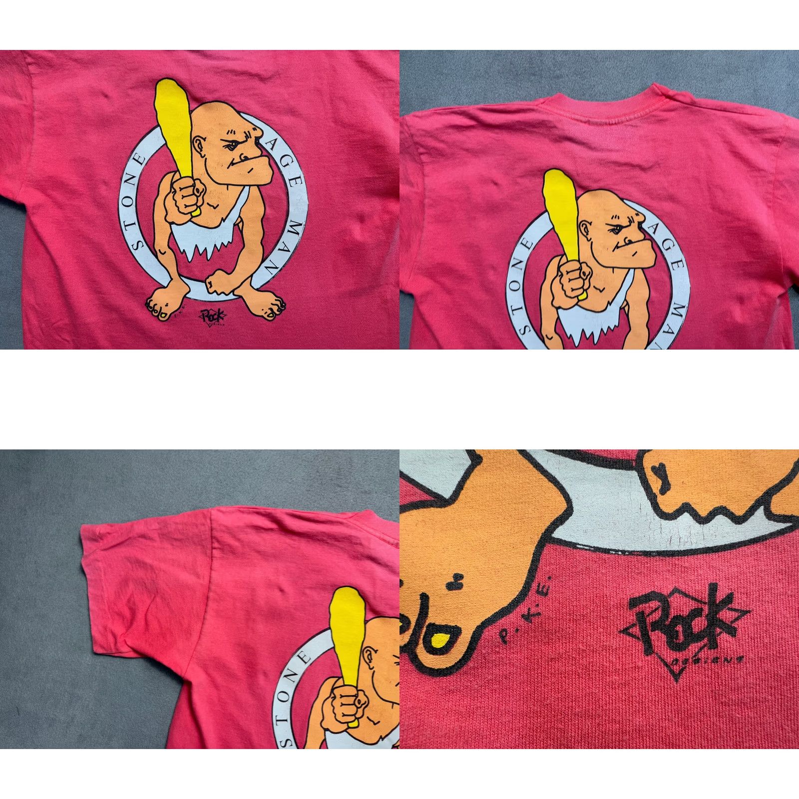 Vintage Rock design climb wear Stone Age Man Screem Stars Pink shirt mens size L Size US L / EU 52-54 / 3 - 10 Thumbnail