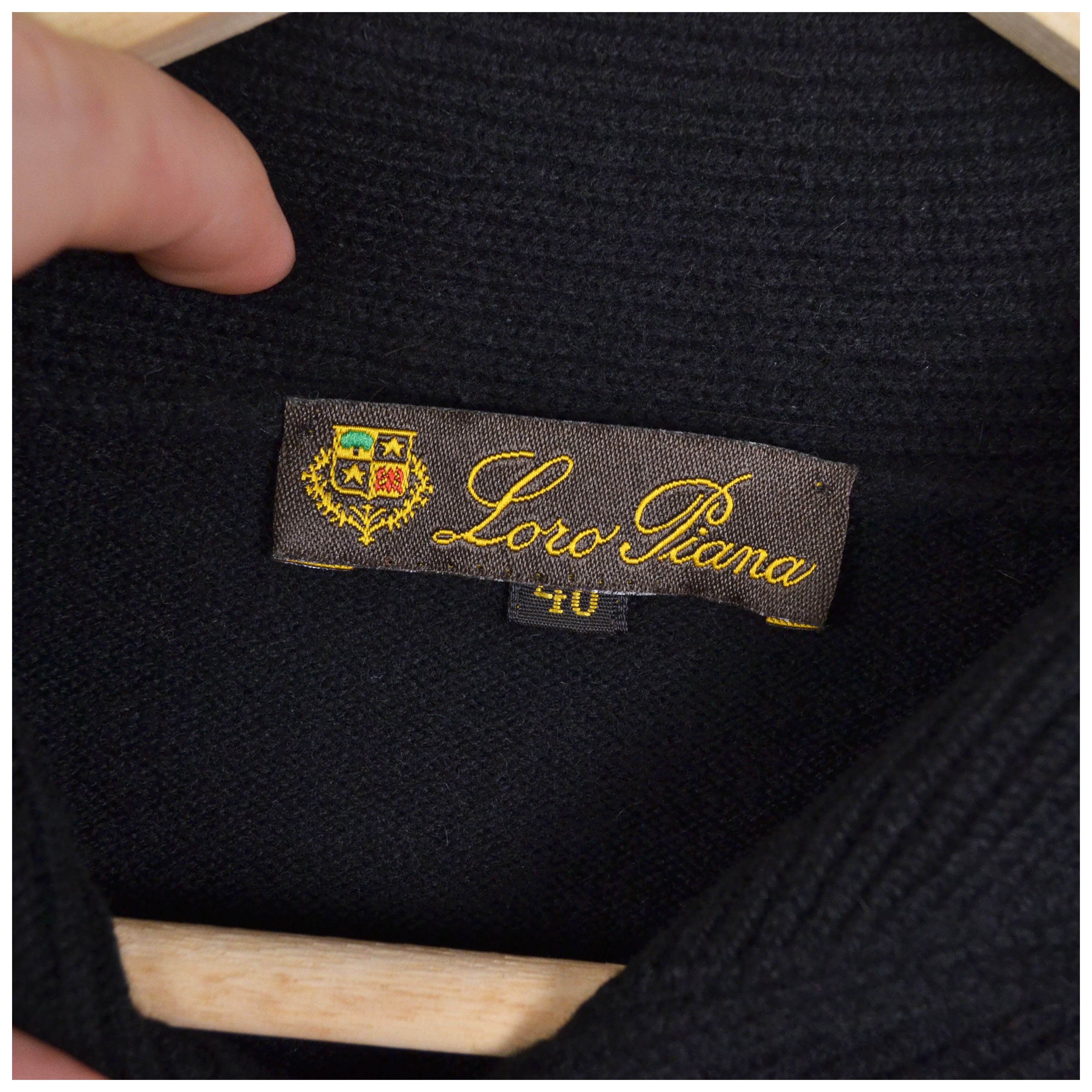 Loro Piana Vintage Loro Piana Black Cashmere Shawl Collar Sweater Size XL / US 12-14 / IT 48-50 - 16 Thumbnail