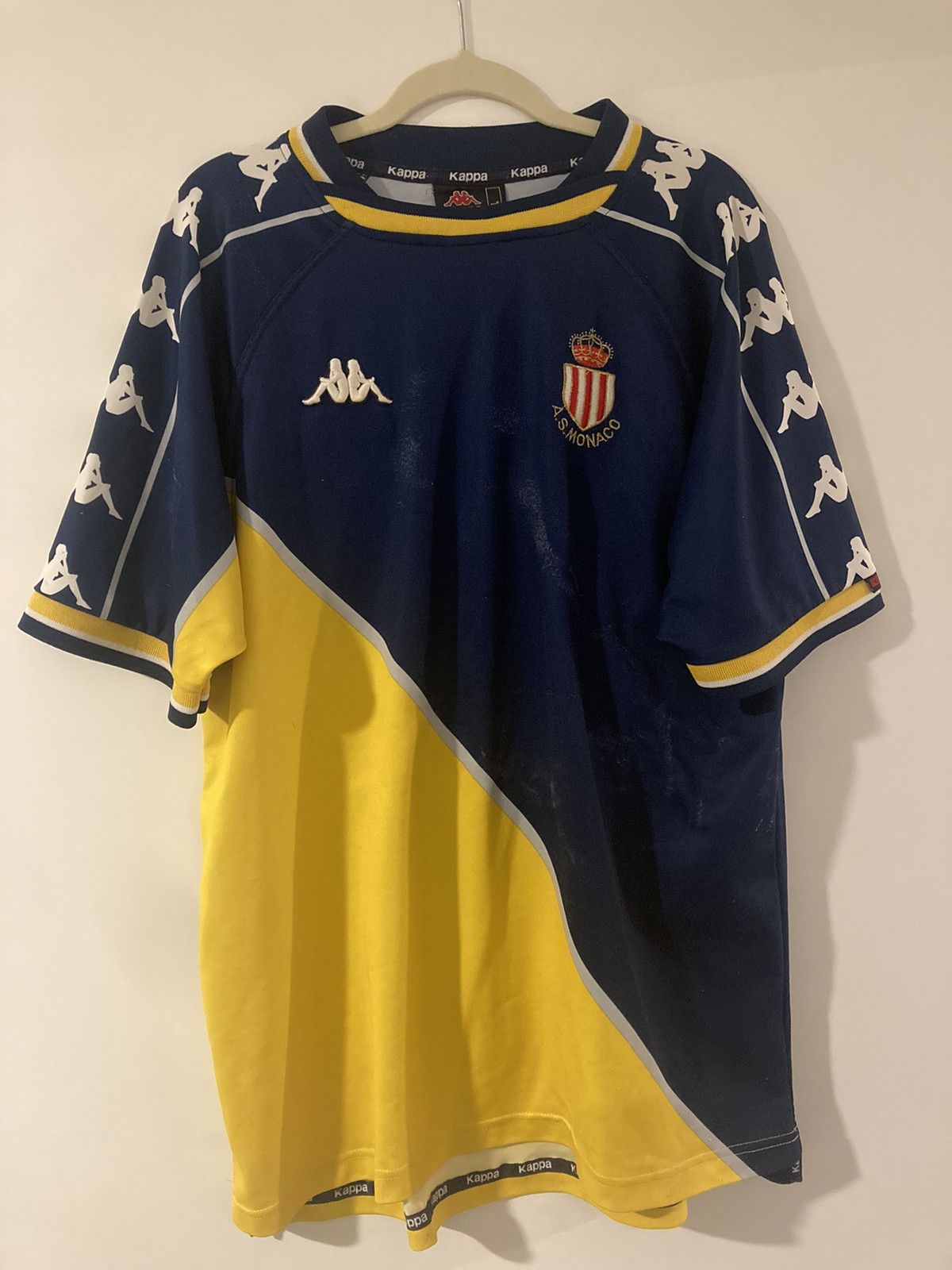 image of Kappa Soccer 1999/00 As Monaco Jersey in Blue, Men's (Size XL)