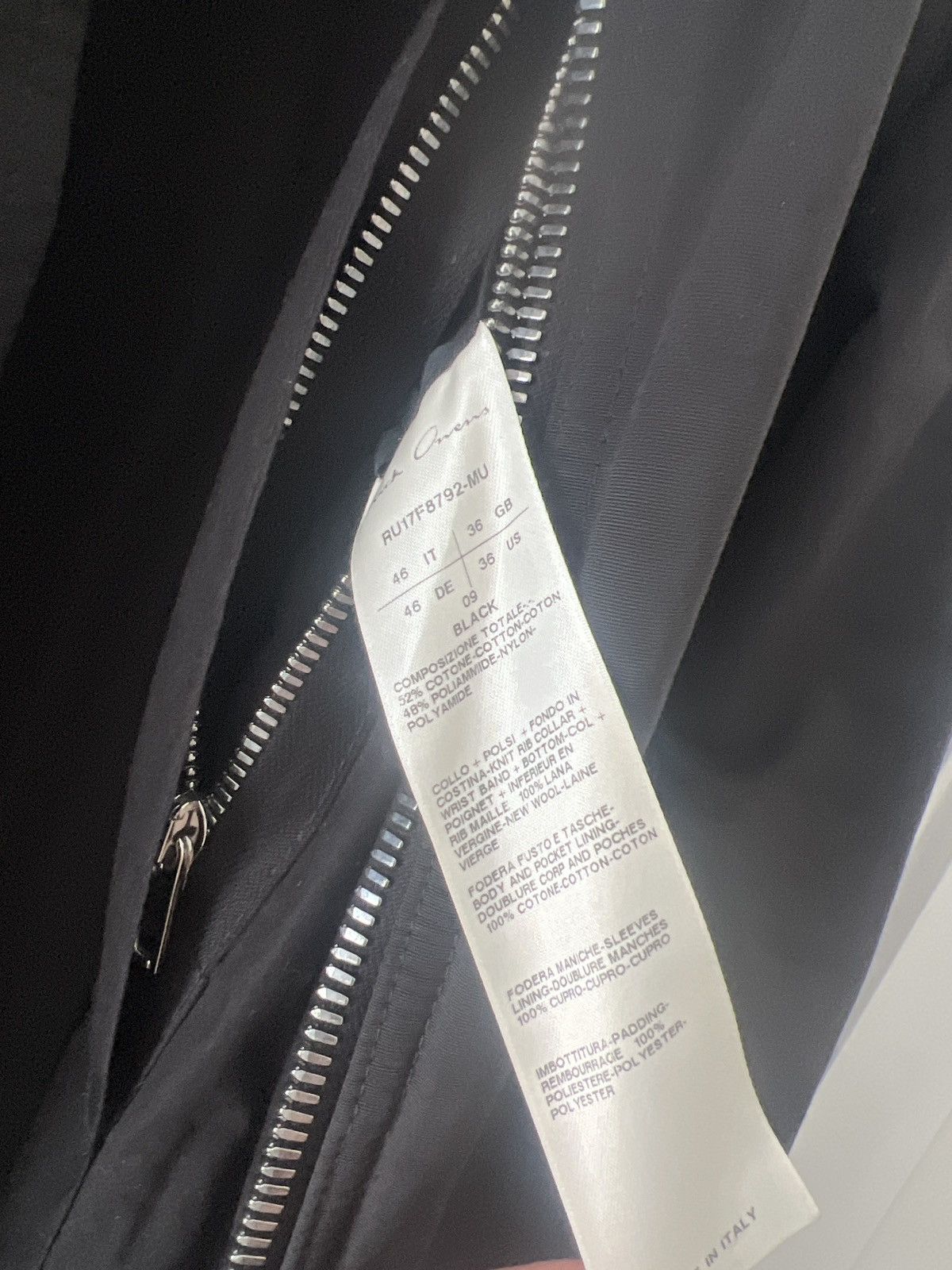 Rick Owens Rick Owens Black Bomber Jacket Size US S / EU 44-46 / 1 - 3 Thumbnail