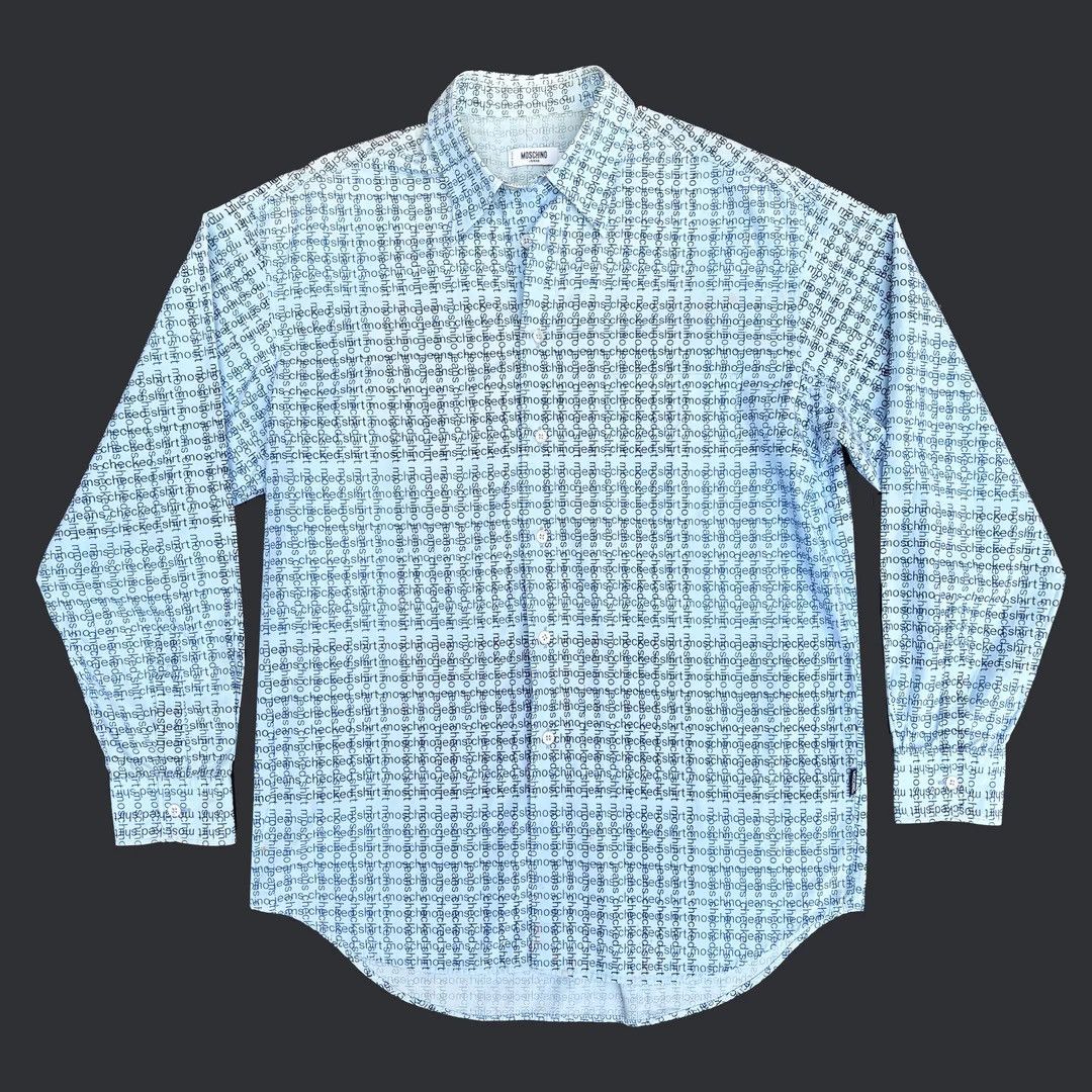 Moschino × Vintage Moschino 1990 90 Vintage Designer Italy Made Button Up Shirt Size US L / EU 52-54 / 3 - 1 Thumbnail
