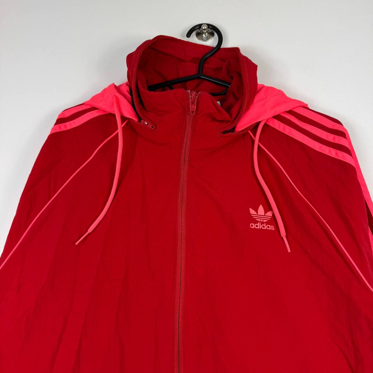 Adidas Adidas Originals Windbreaker Jacket Red Full Zip Hooded L Size US L / EU 52-54 / 3 - 2 Thumbnail