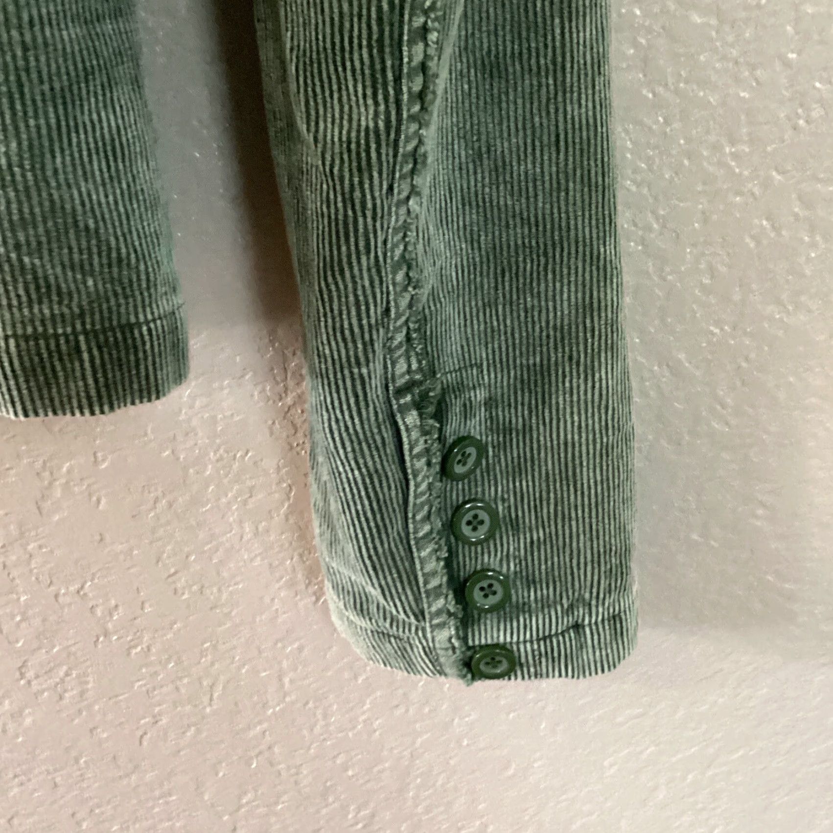 Vintage BKE Jacket Womens M Green Corduroy One Button Classic Casual Short Blazer Coat Size 32" / US 10 / IT 46 - 3 Thumbnail