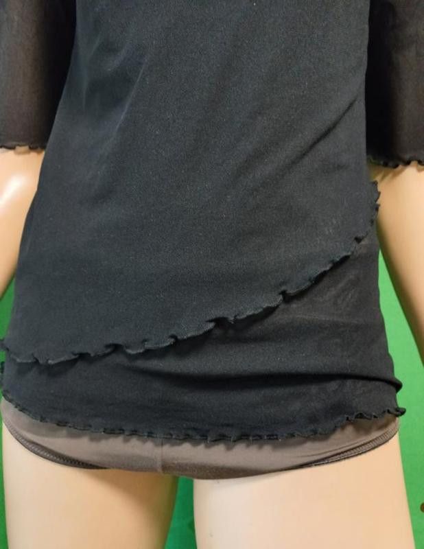 Japanese Brand Y2K Monochrome black mesh top sz M brand Tiffi Size M / US 6-8 / IT 42-44 - 7 Thumbnail