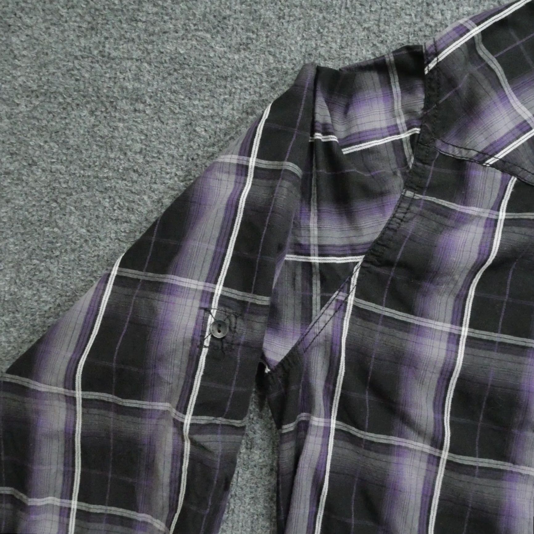 Toy Machine Machine Shirt Mens 2XL XXL Plaid Purple Black Button-Up Western Pocket Collared Button-Up Shirt - Size 2XL - Color Purple - Brand Machine Size US XXL / EU 58 / 5 - 7 Thumbnail