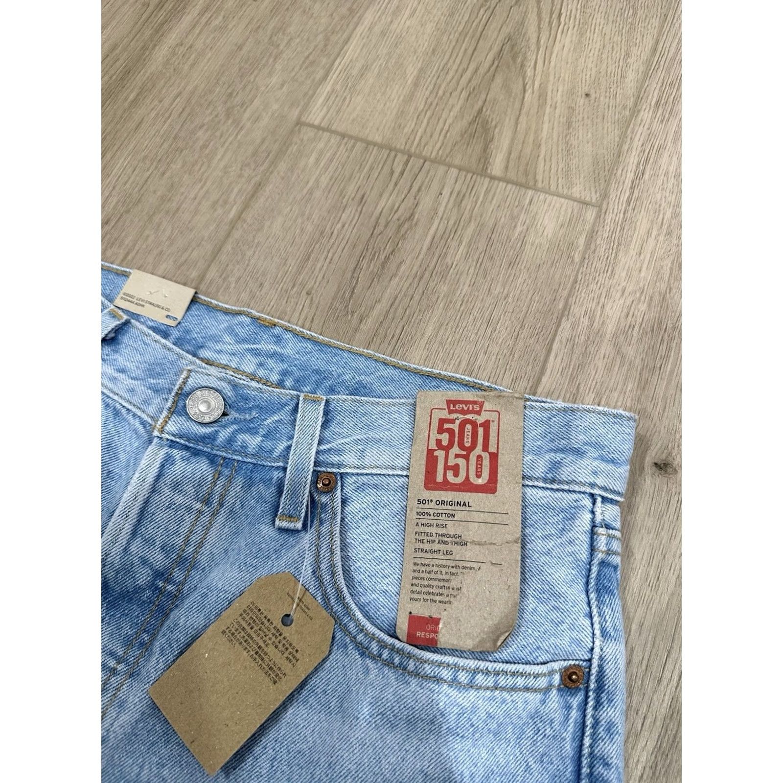 Levi's Levi's 501 Jeans Womens 30x29 Blue 150th Anniversary Distressed Button Fly NWT Size 30" / US 8 / IT 44 - 6 Thumbnail