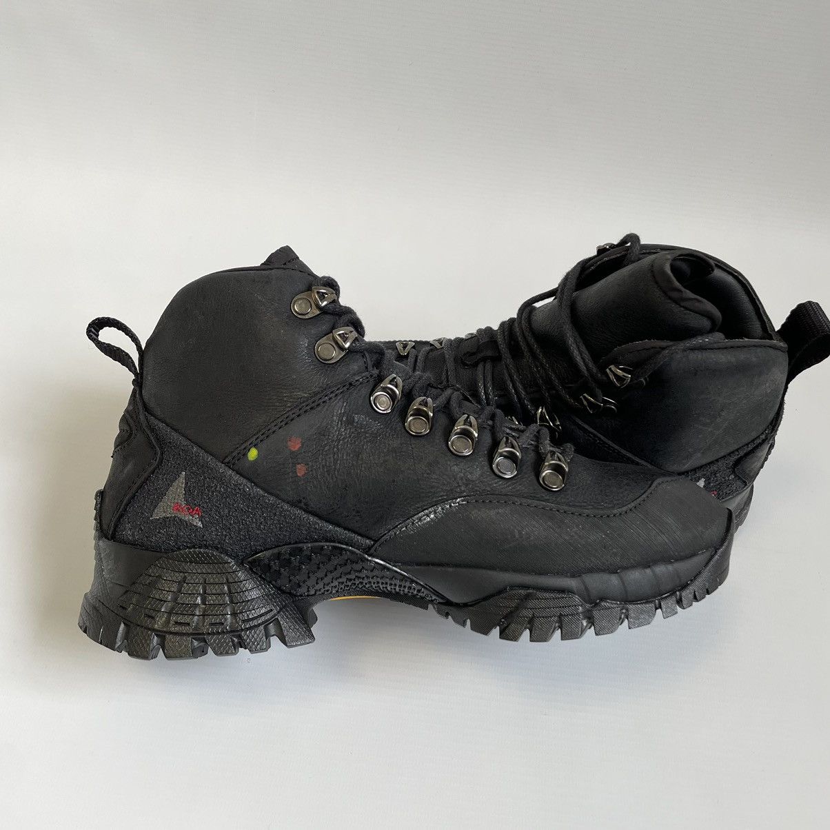 ROA Black Leather ‘Paint Splat’ Andreas Boots Size US 7 / IT 37 - 15 Thumbnail