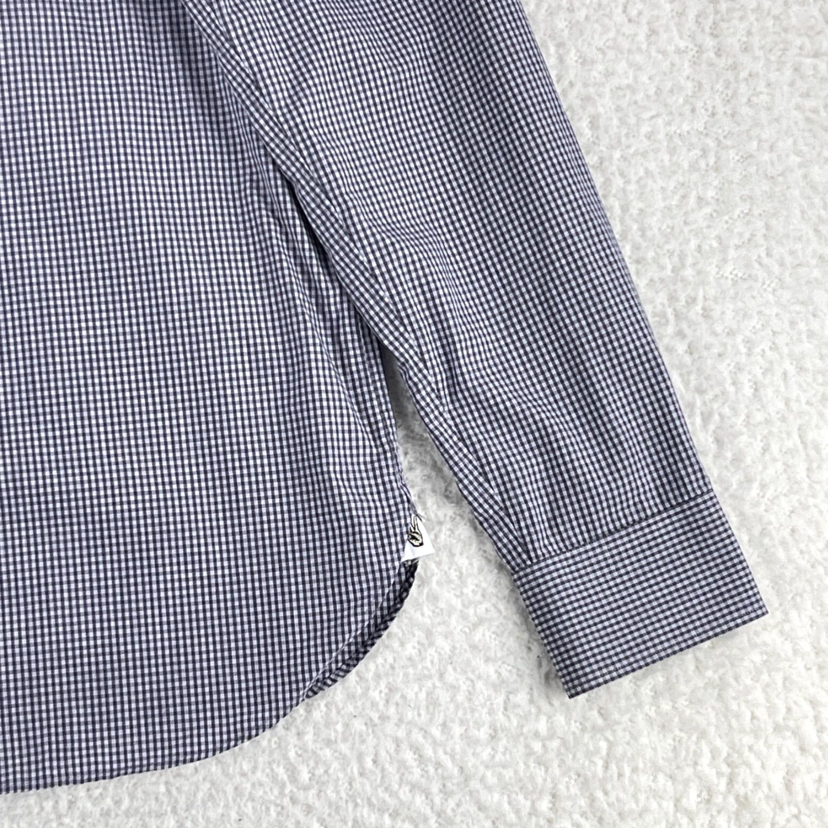 John Varvatos John Varvatos Gray Plaid Dress Shirt Mens Size XL Long Sleeve Cotton Regular Fit Size 46R - 4 Thumbnail