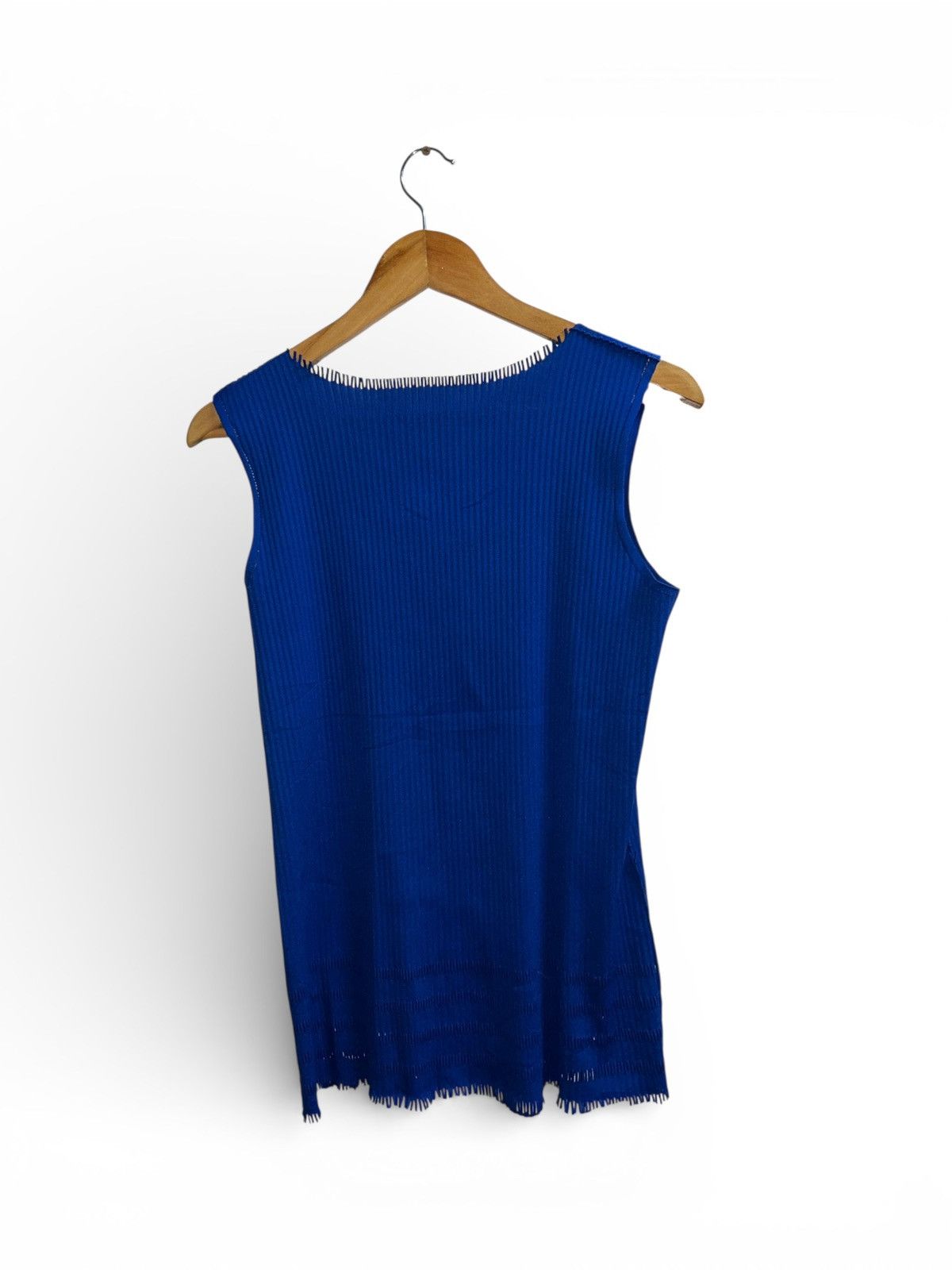 Pleats Please Issey Miyake S/S2020 A-POC Cobalt Blue Sleeveless Top Size M / US 6-8 / IT 42-44 - 8 Thumbnail