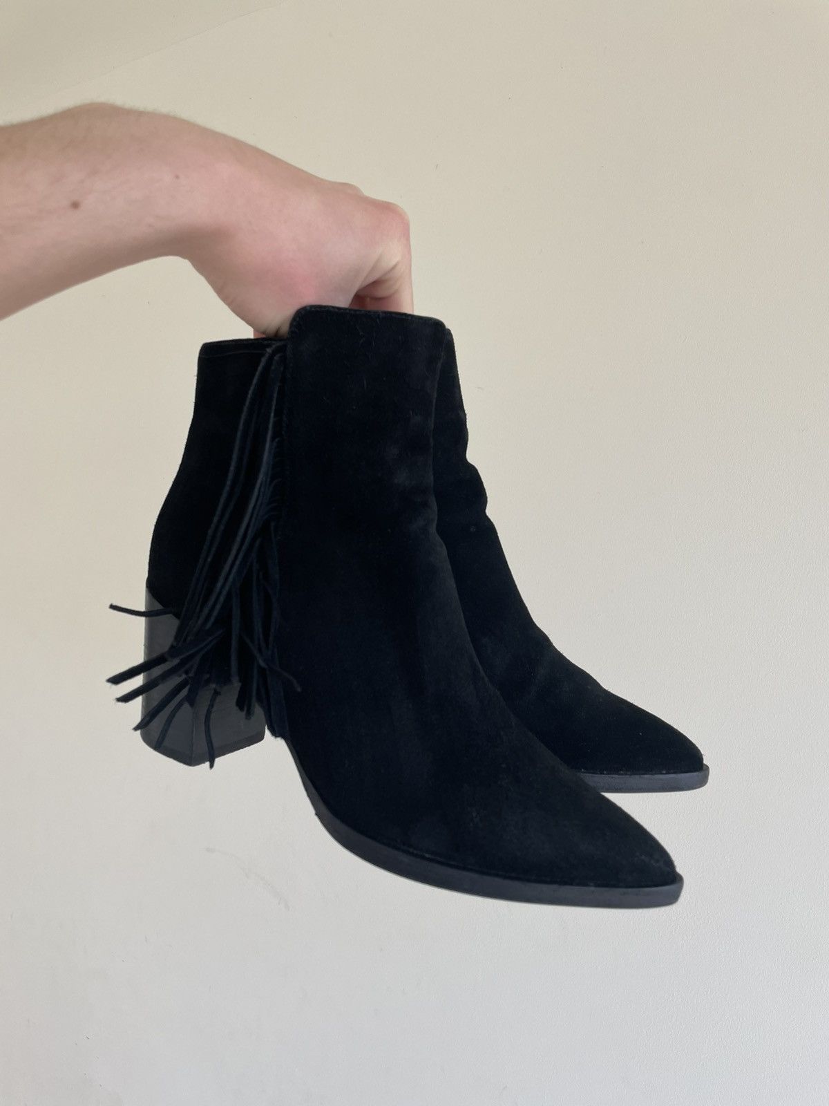 Pierre Balmain Pierre Balmain Suede Fringe Ankle Boots Indie Sleaze Size US 8 / IT 38 - 1 Thumbnail