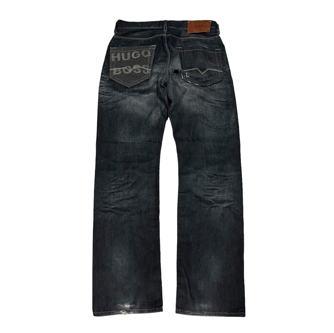 Hugo Boss HUGO BOSS Black Flared Ripped Denim Size US 30 / EU 46 - 2 Thumbnail