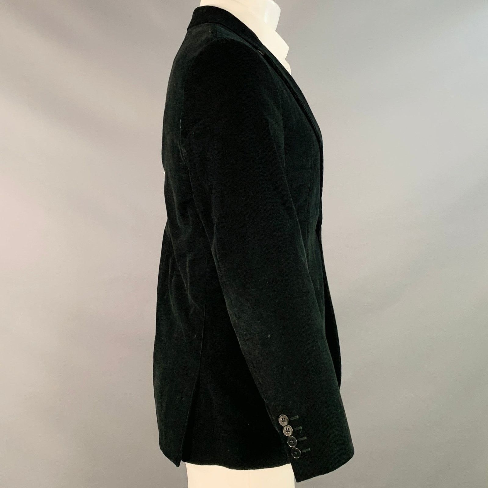 Paul Smith Size 38 Black Corduroy Cotton Notch Lapel Sport Coat Size 38R - 3 Thumbnail