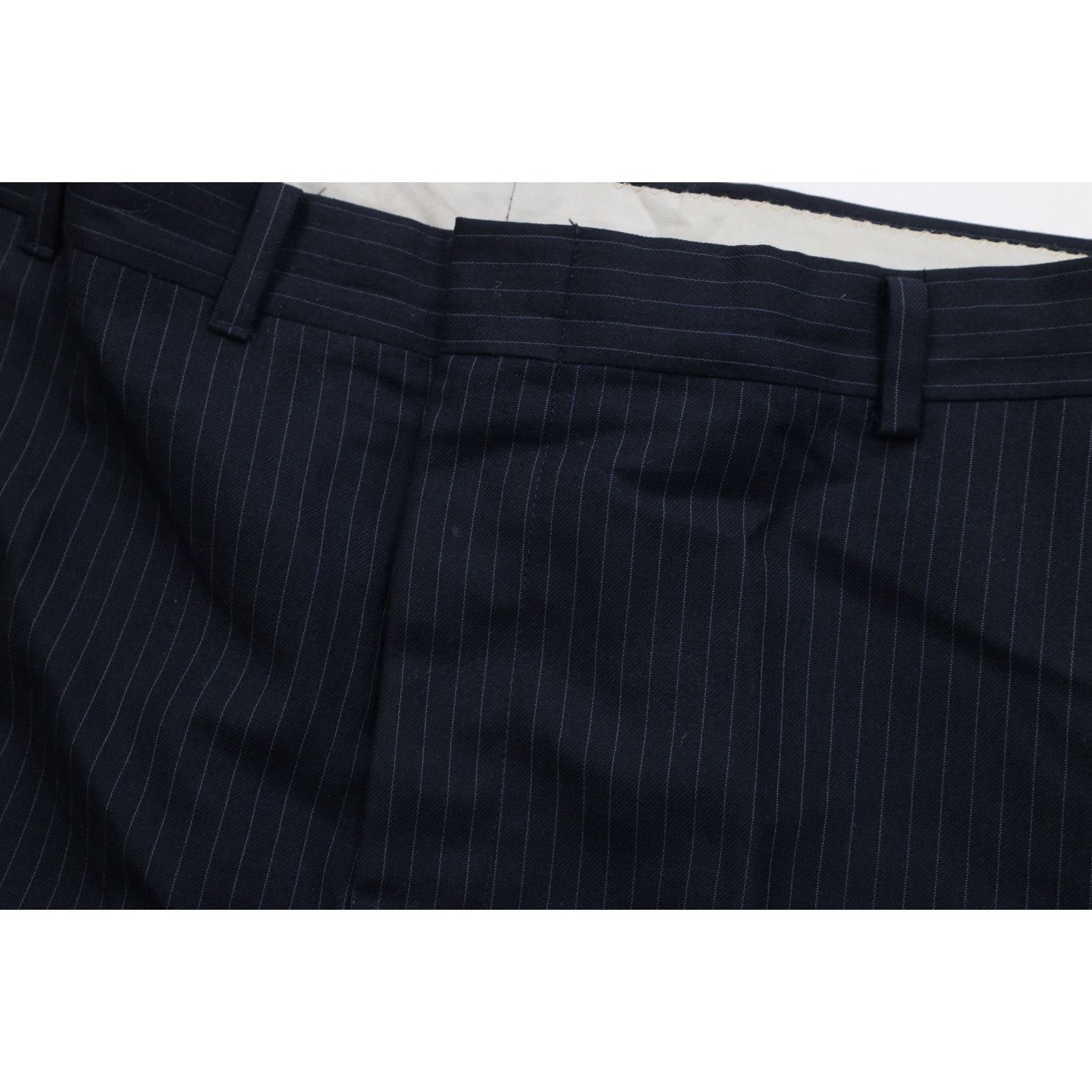 Vintage Vintage 70s Heavy Wool Pinstriped 3 Piece Suit Wedding Size 44L - 13 Thumbnail