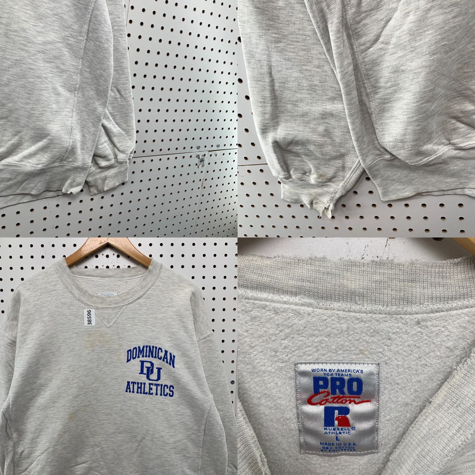 Russell Athletic VINTAGE Russell Athletic Dominican University Sweatshirt Mens Large Gray Graphic Print Pullover Fleece USA Size US L / EU 52-54 / 3 - 8 Thumbnail