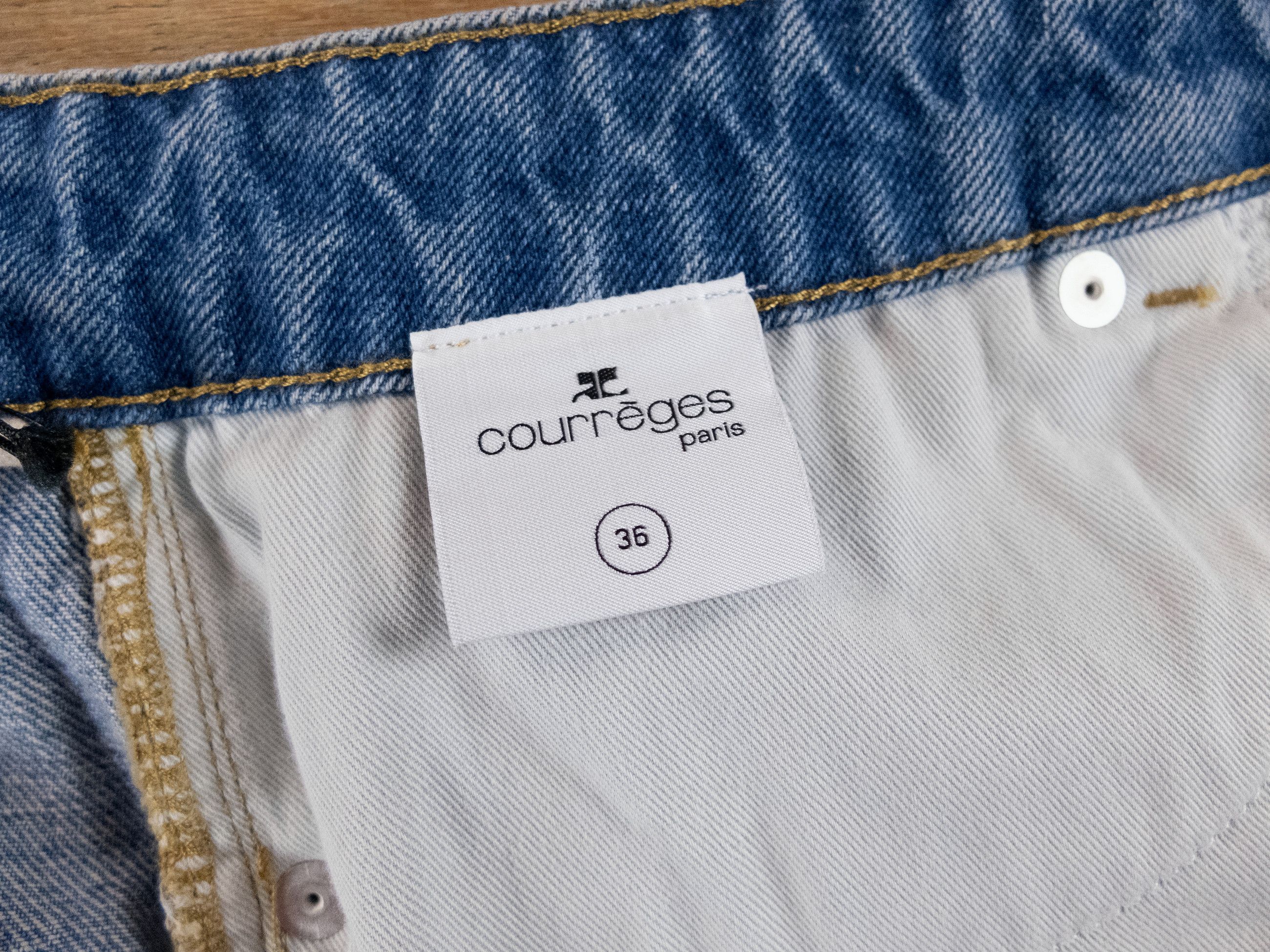 Courreges COURREGES Trucker Strap blue denim mini skirt 4 36 Size 26" / US 2 / IT 38 - 12 Thumbnail
