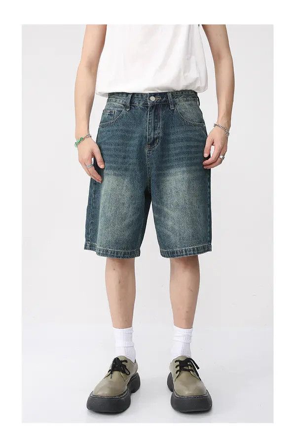 Designer Ichiko x Yuko Vintage loose washed distressed denim shorts Size US 32 / EU 48 - 1 Thumbnail