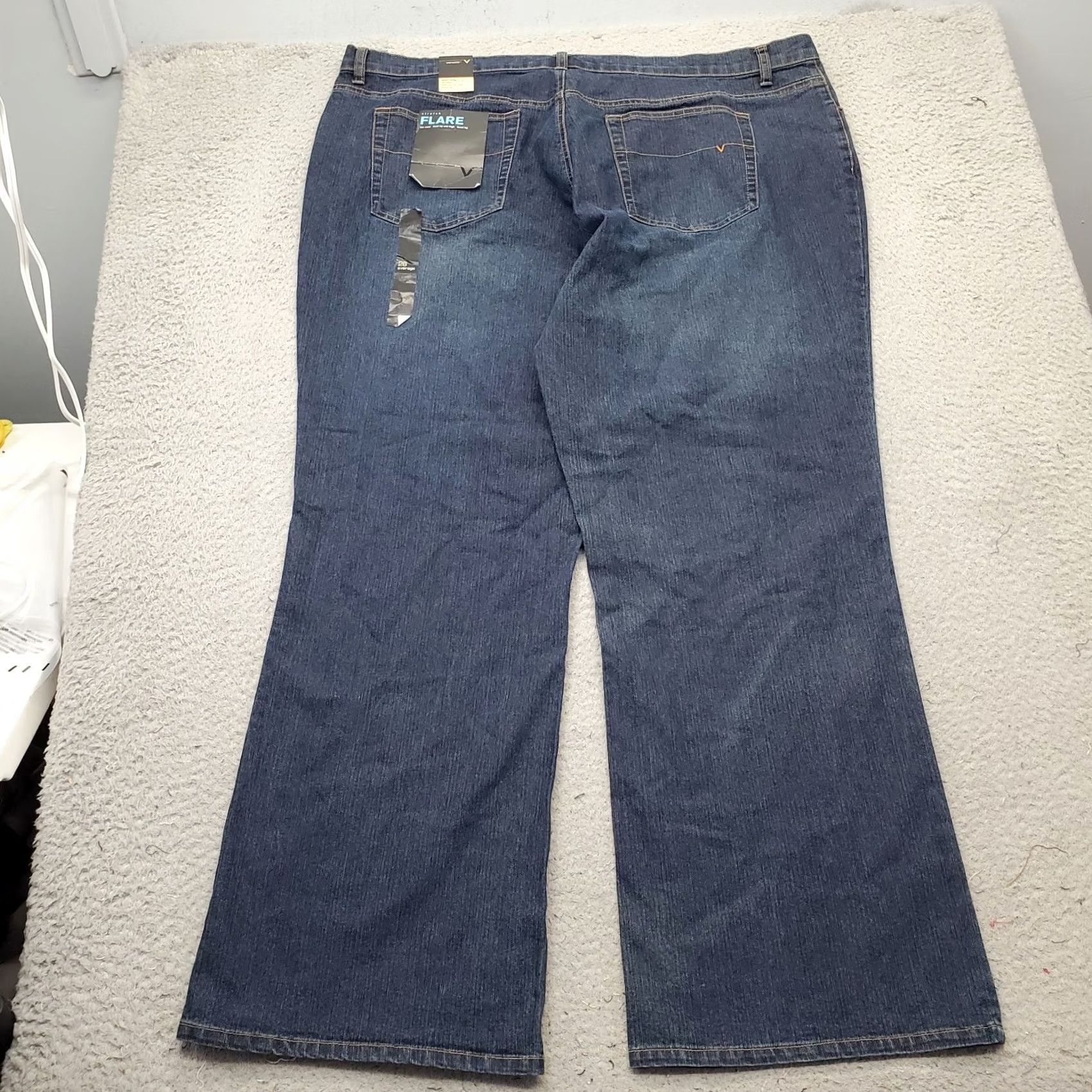 Denime Venezia Womens 26 Blue Denim Flared Jeans Relaxed Stretch Low Waist 5-Pocket Denim, Vintage: No, Size: 26, Plus Size Size 26" / US 2 / IT 38 - 2 Thumbnail